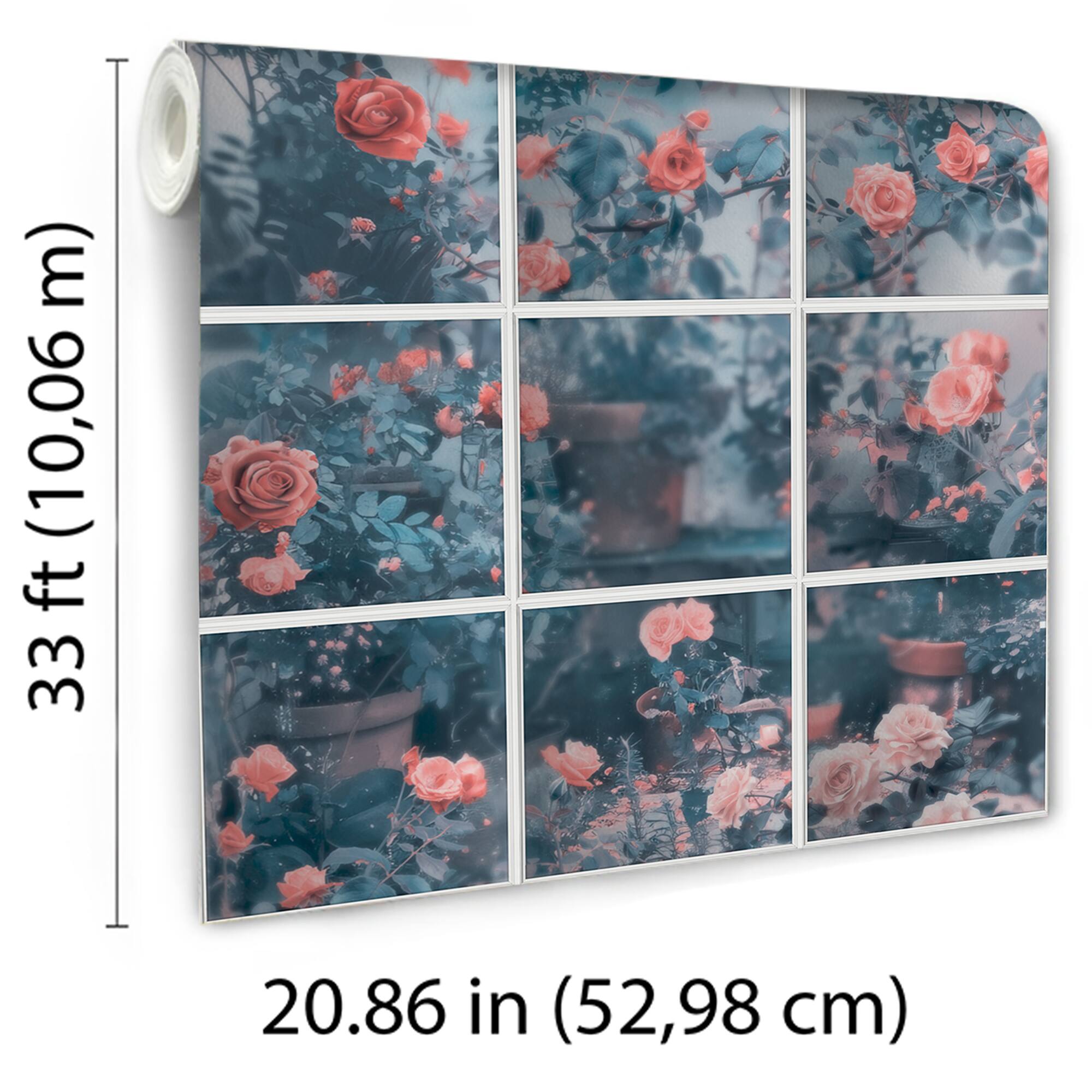 Designs Direct Rose Garden Window Trompe L'Oeil Wallpaper