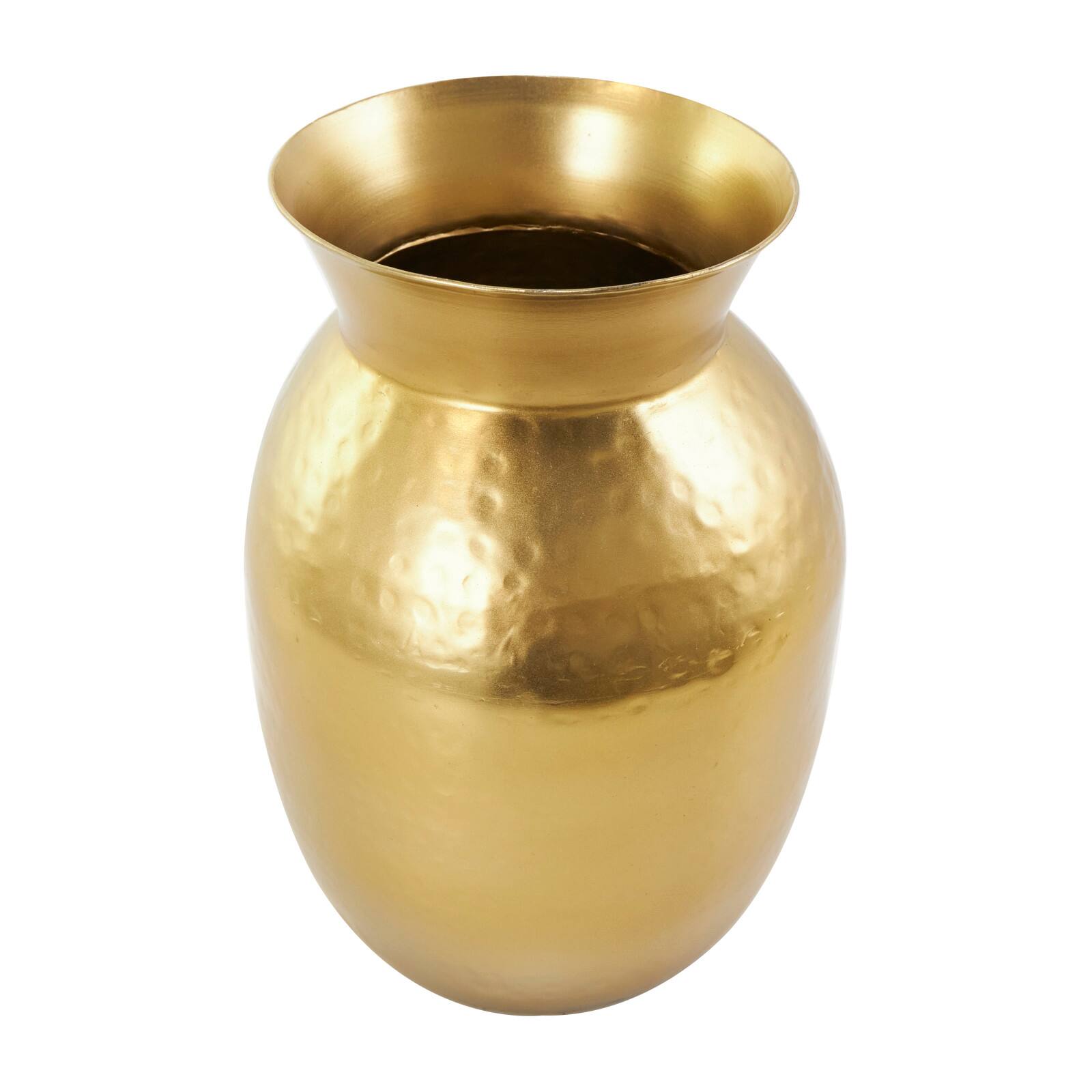 11.5" Hammered Gold Metal Vase