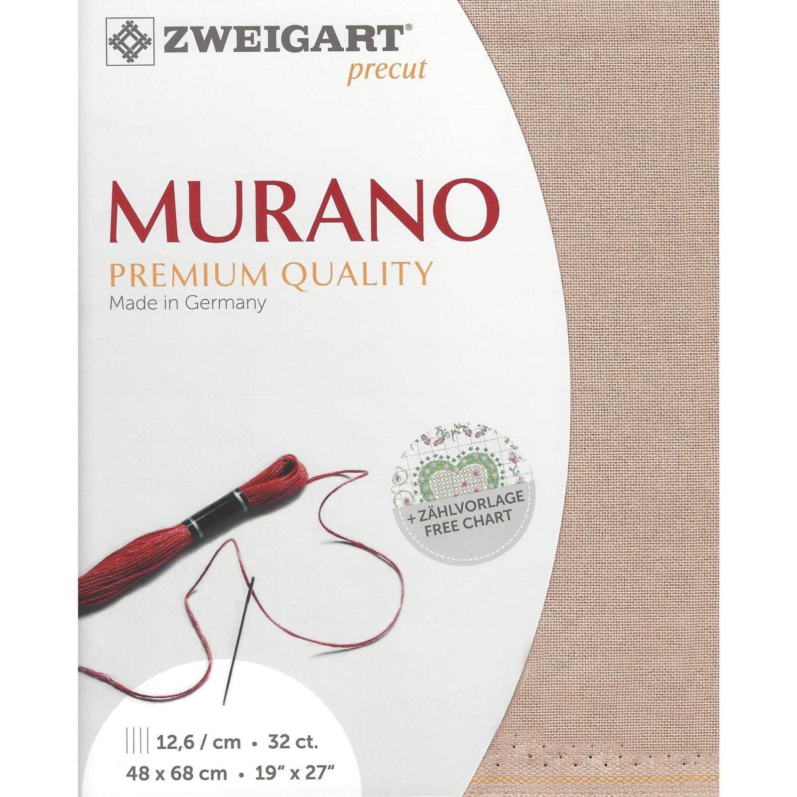 Zweigart® Murano Precut 32 Count Premium Fabric, 18" x 27"