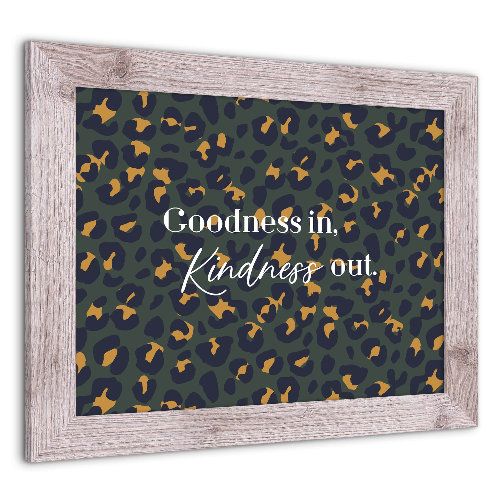 Goodness in Kindness Out Leopard Print in White Frame
