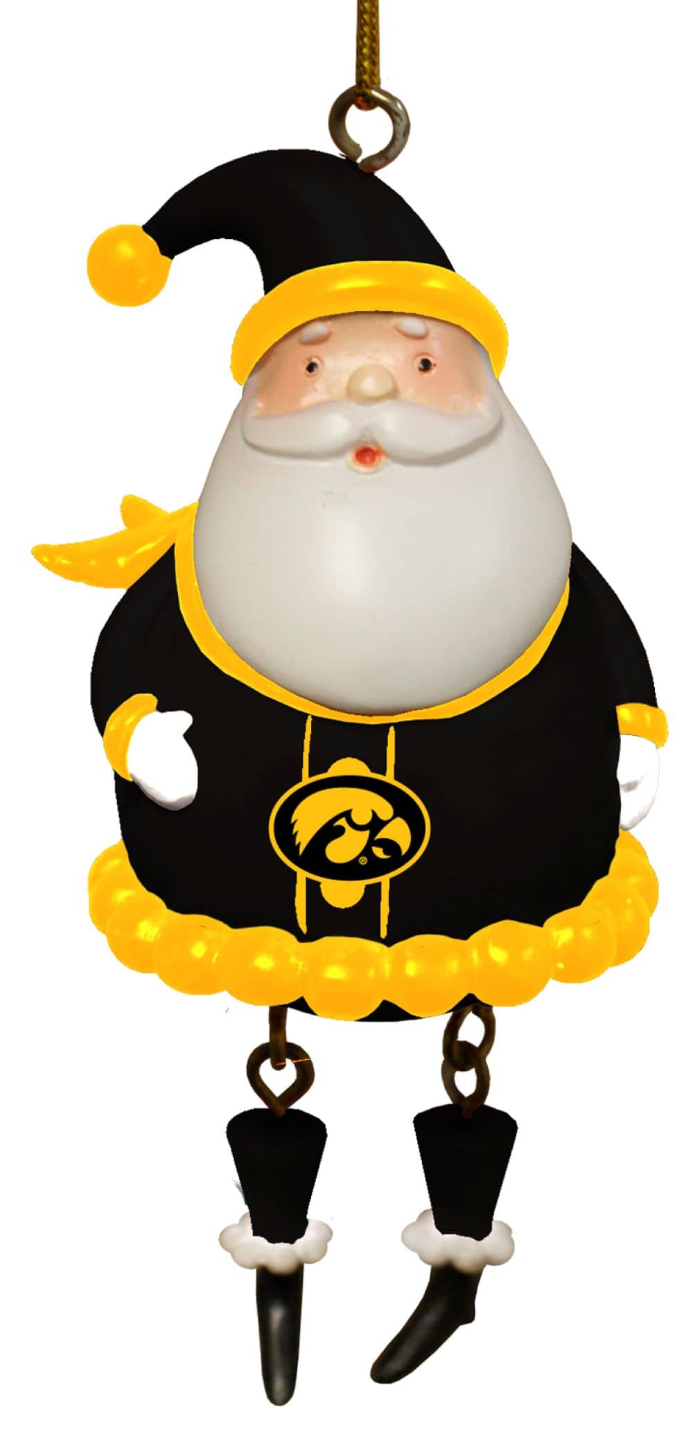 The Memory Company NCAA Dangle Legs Santa Ornament
