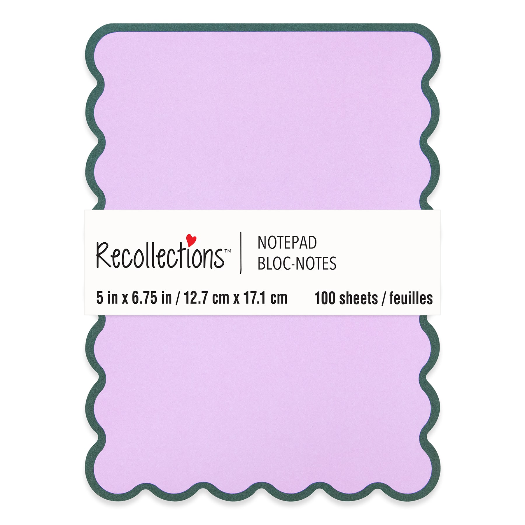 5" x 6.75" Scalloped Lavender List Notepad by Recollections™, 100 Sheets