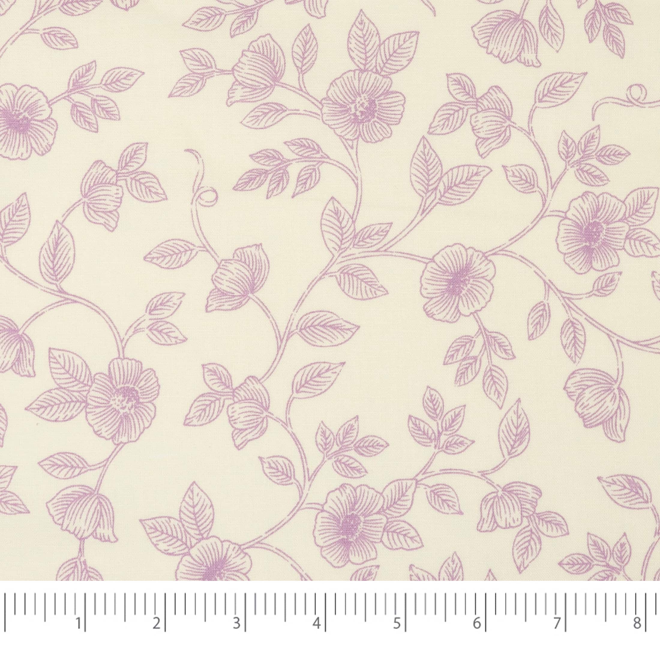 Stitch & Sparkle Aviary Lavender Floral Cotton Fabric