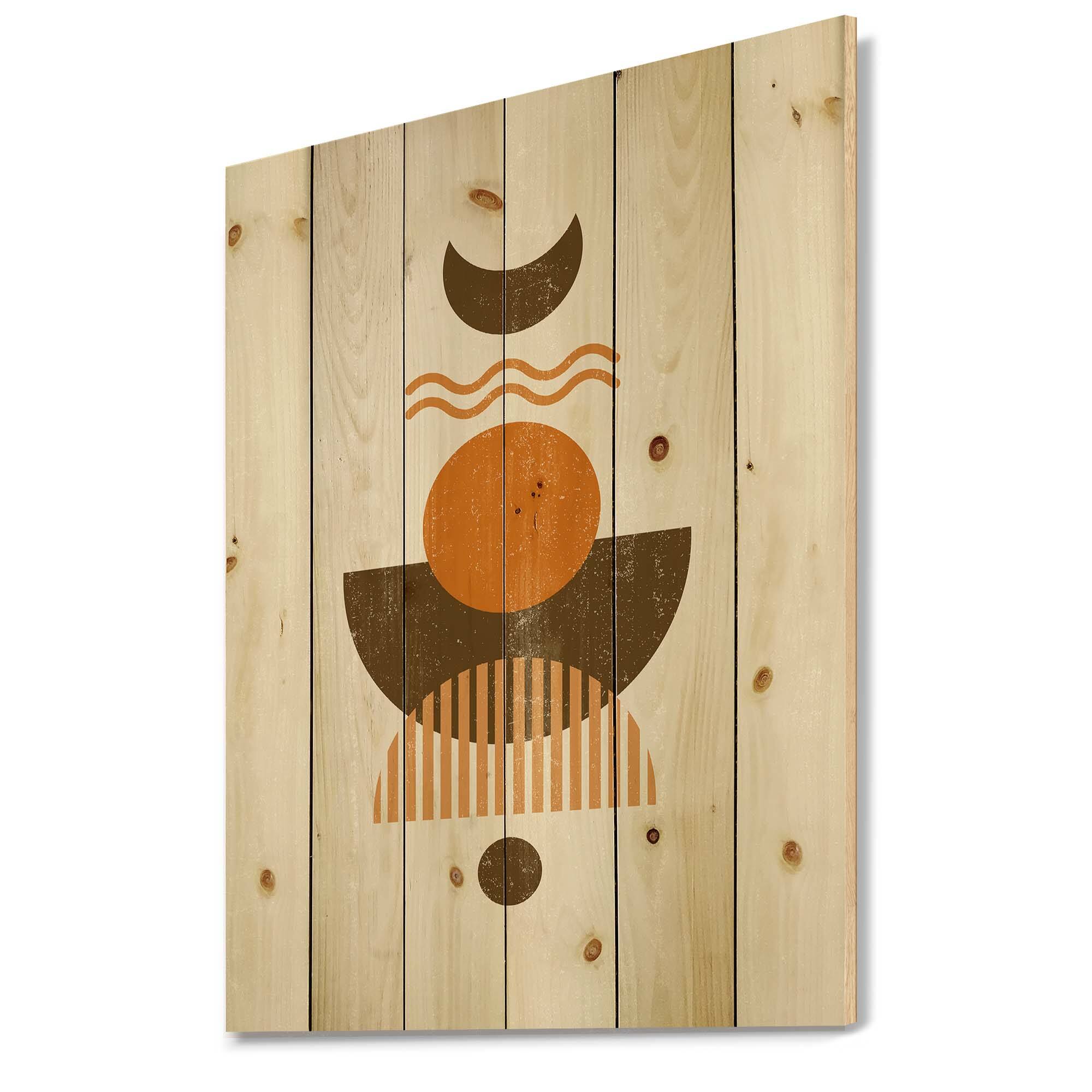 Designart - Abstract Sun and Moon In Earth Tones