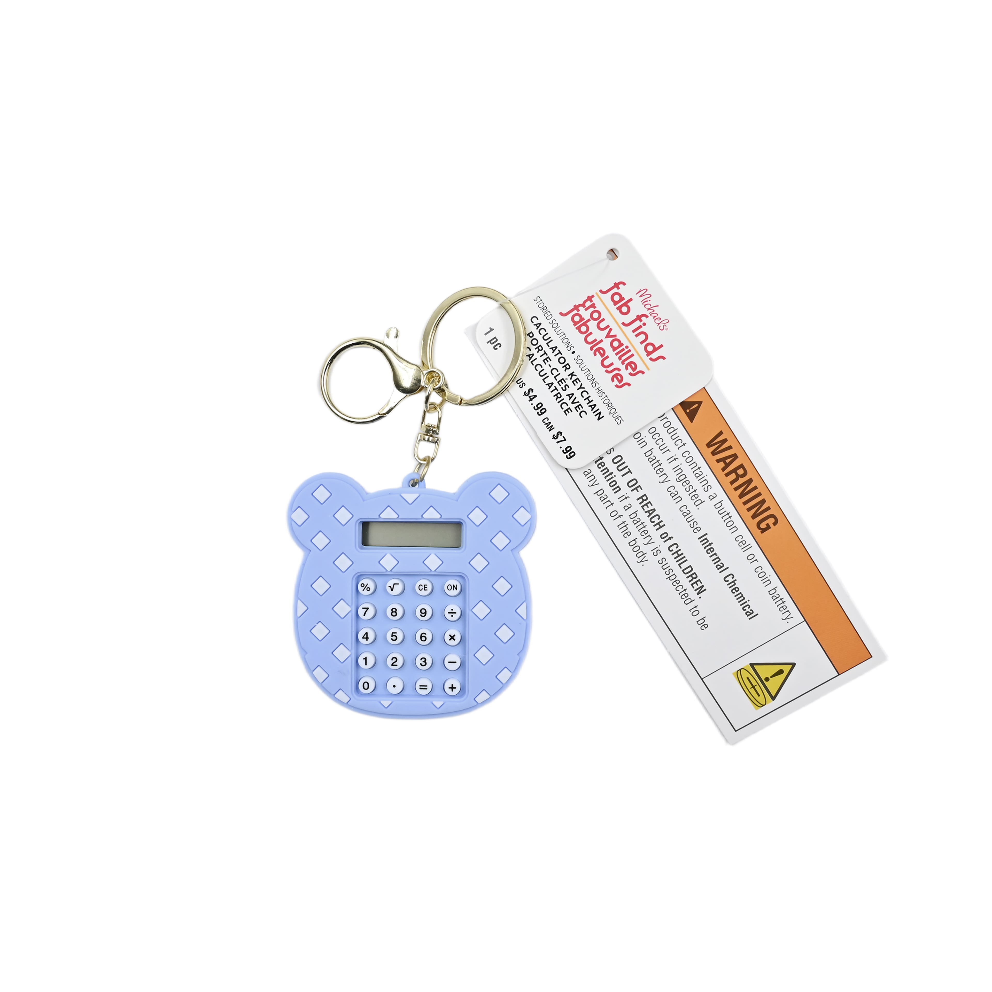 Mini Blue Keychain Calculator by Fab Finds