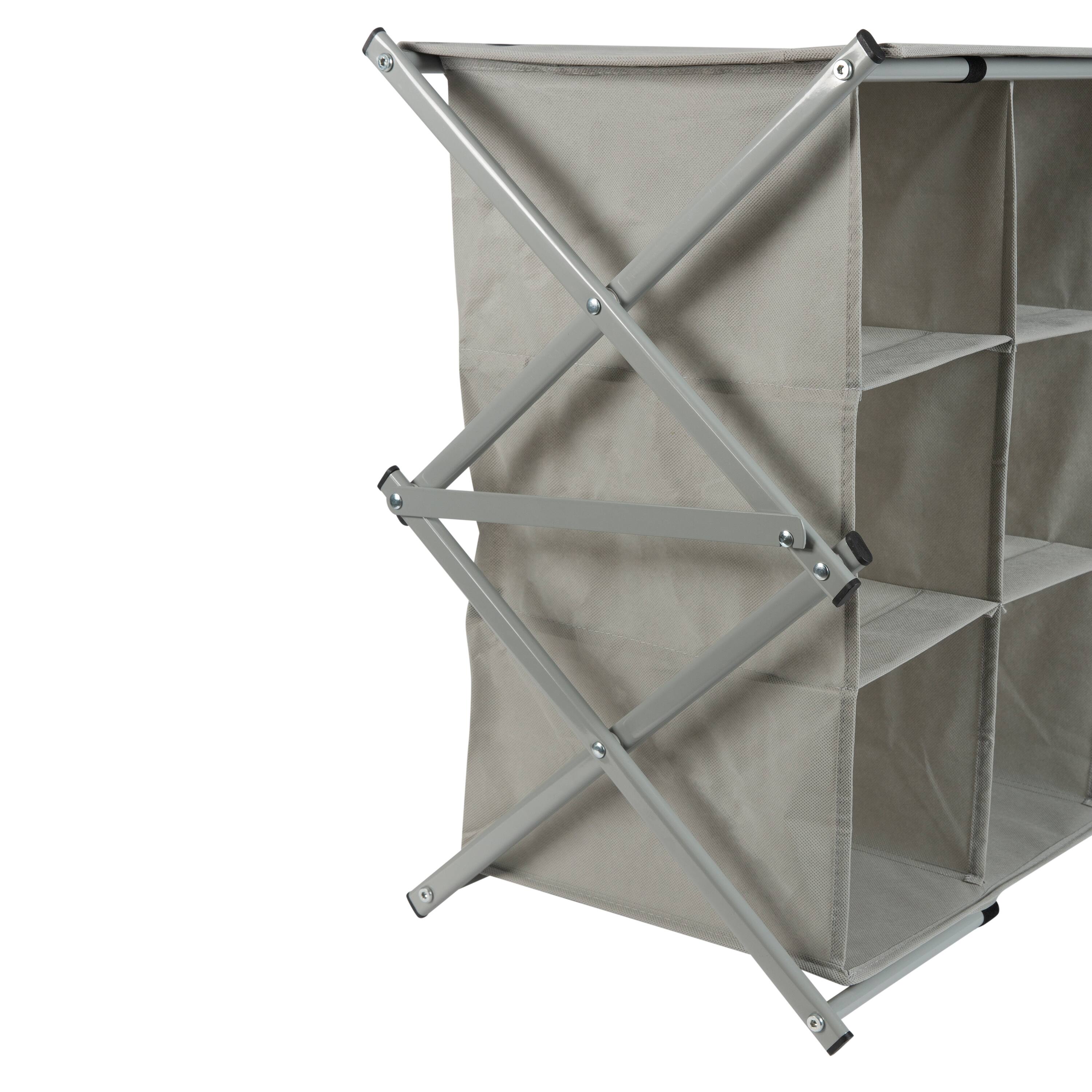 Simplify Gray 9-Grid Collapsible Shoe Rack