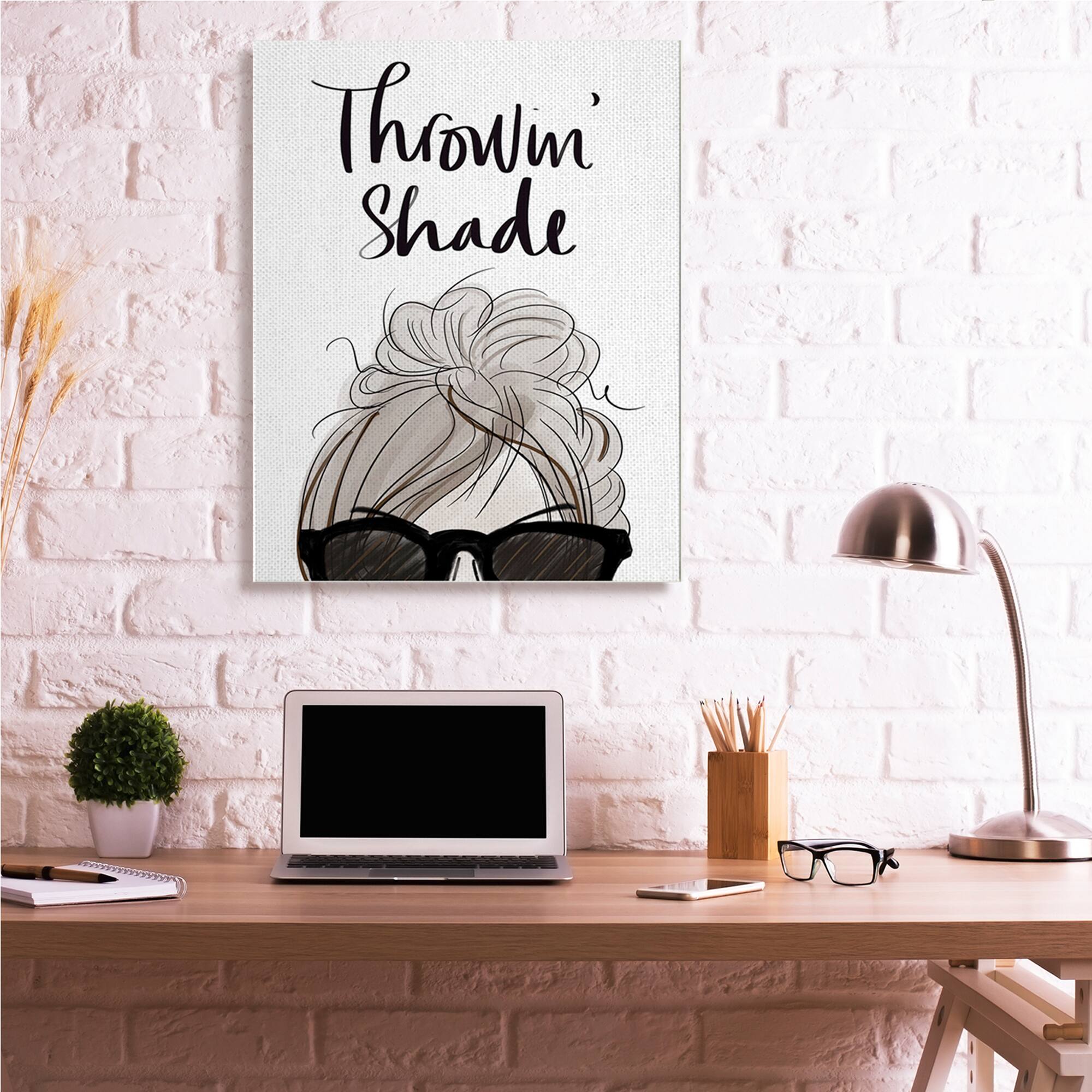 Stupell Industries Throwin' Shade Phrase Woman in Sunglasses Canvas Wall Art