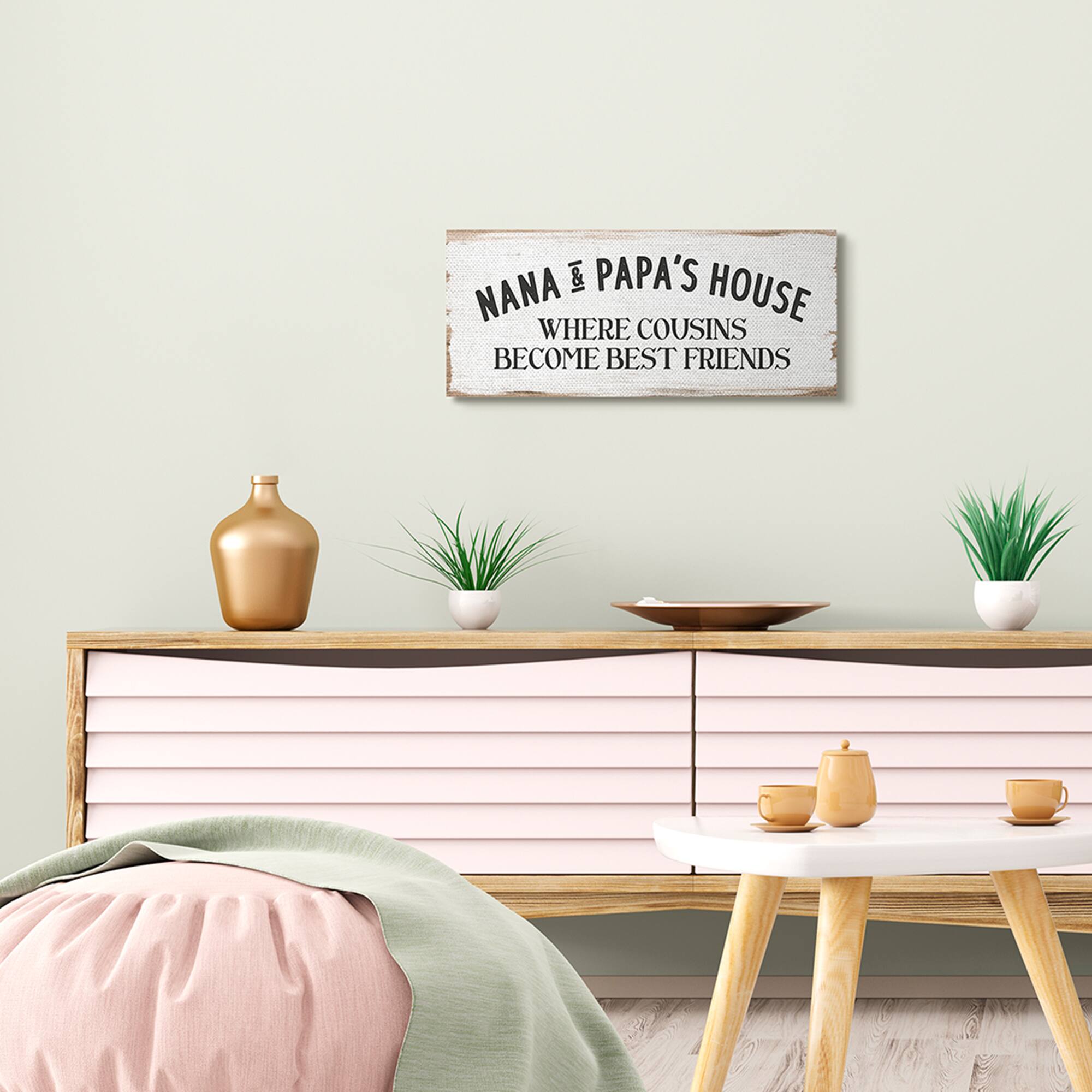 Stupell Industries Nana & Papa's House Greeting Traditional Family Canvas Wall Art