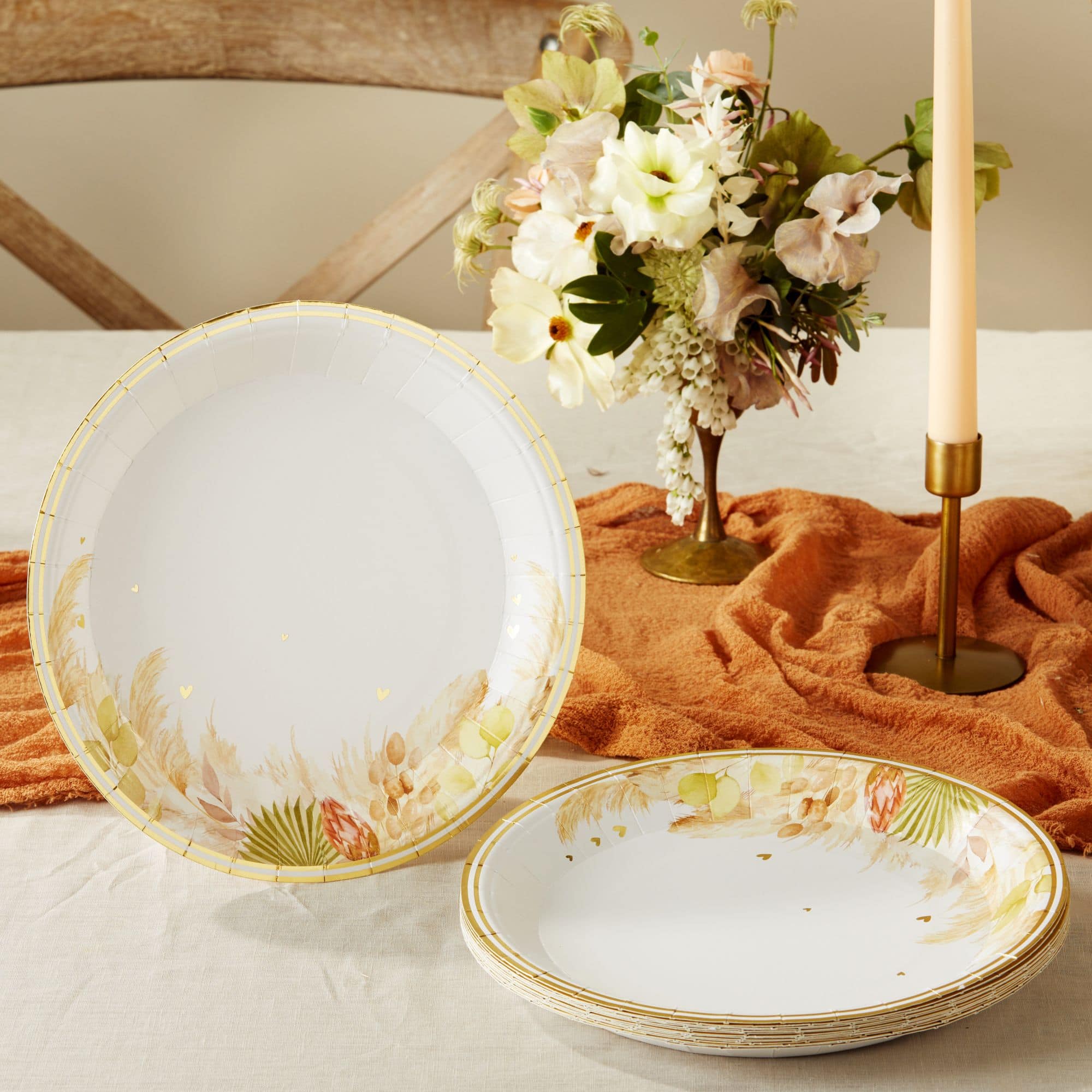 Kate Aspen 9" Boho Premium Paper Plates Set, 16ct.