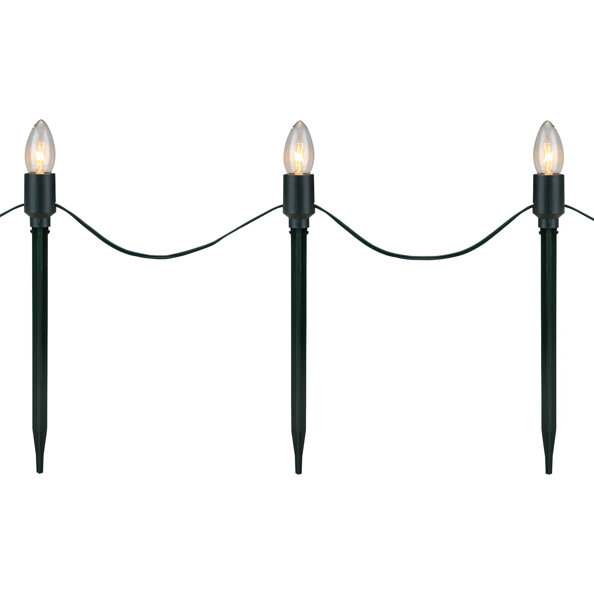 Mighty Light Clear C9 Christmas Pathway Marker Set, Green Wire
