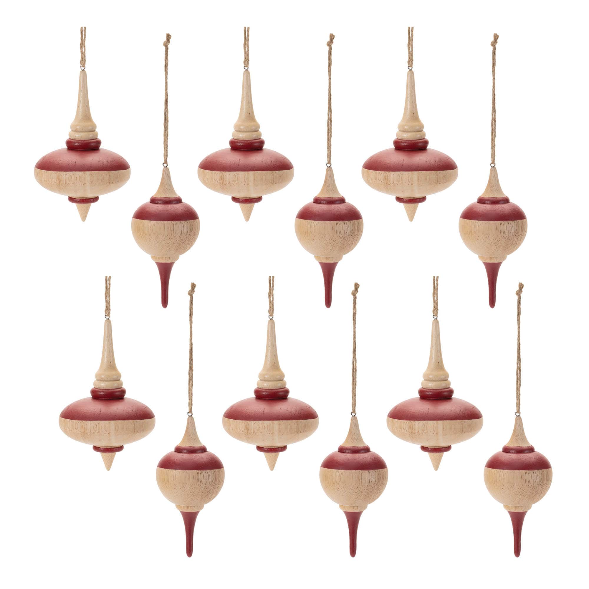 5.25" Oak Wood Top Ornaments, 12ct.