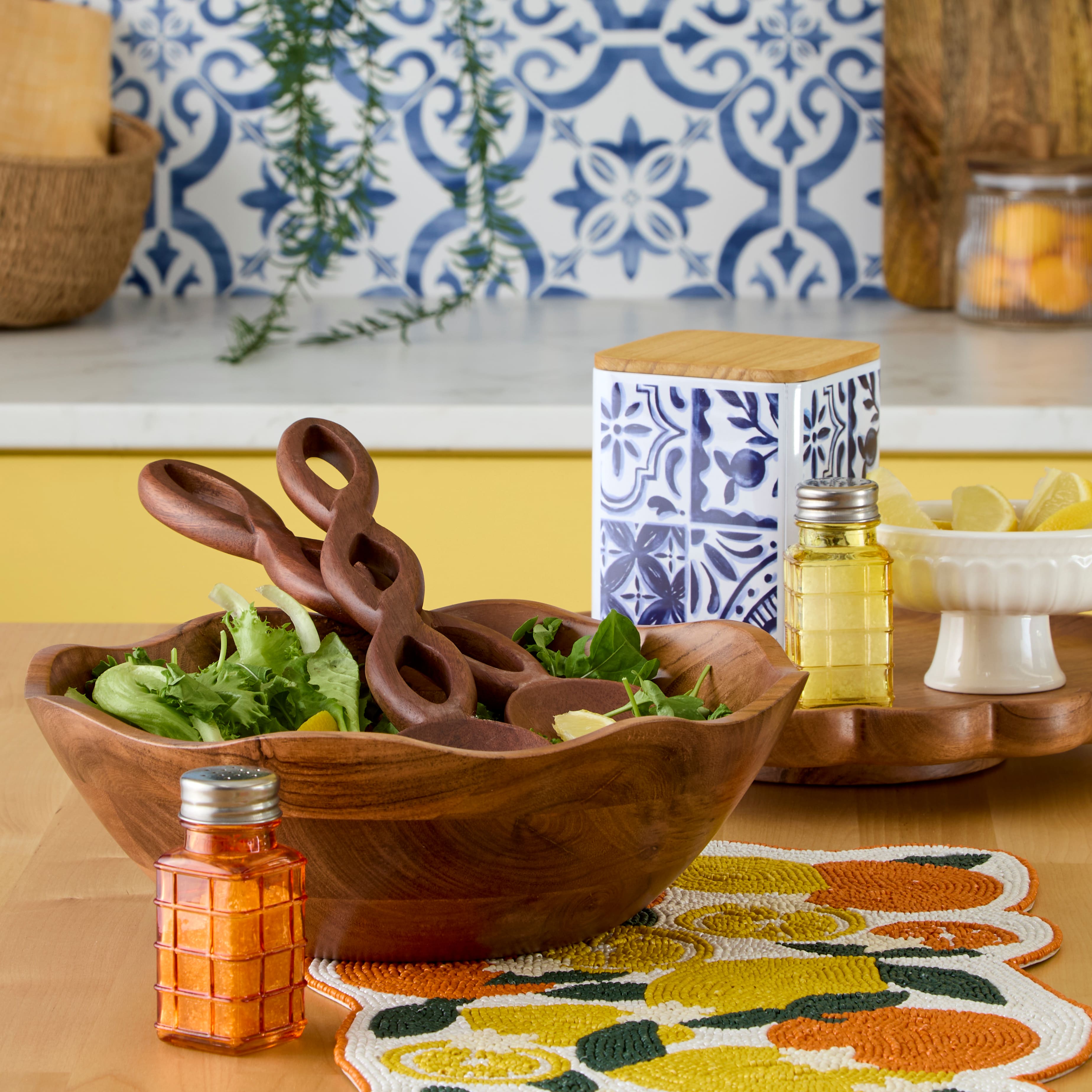 Scalloped Wood Salad Serving Spoon Set by Ashland®