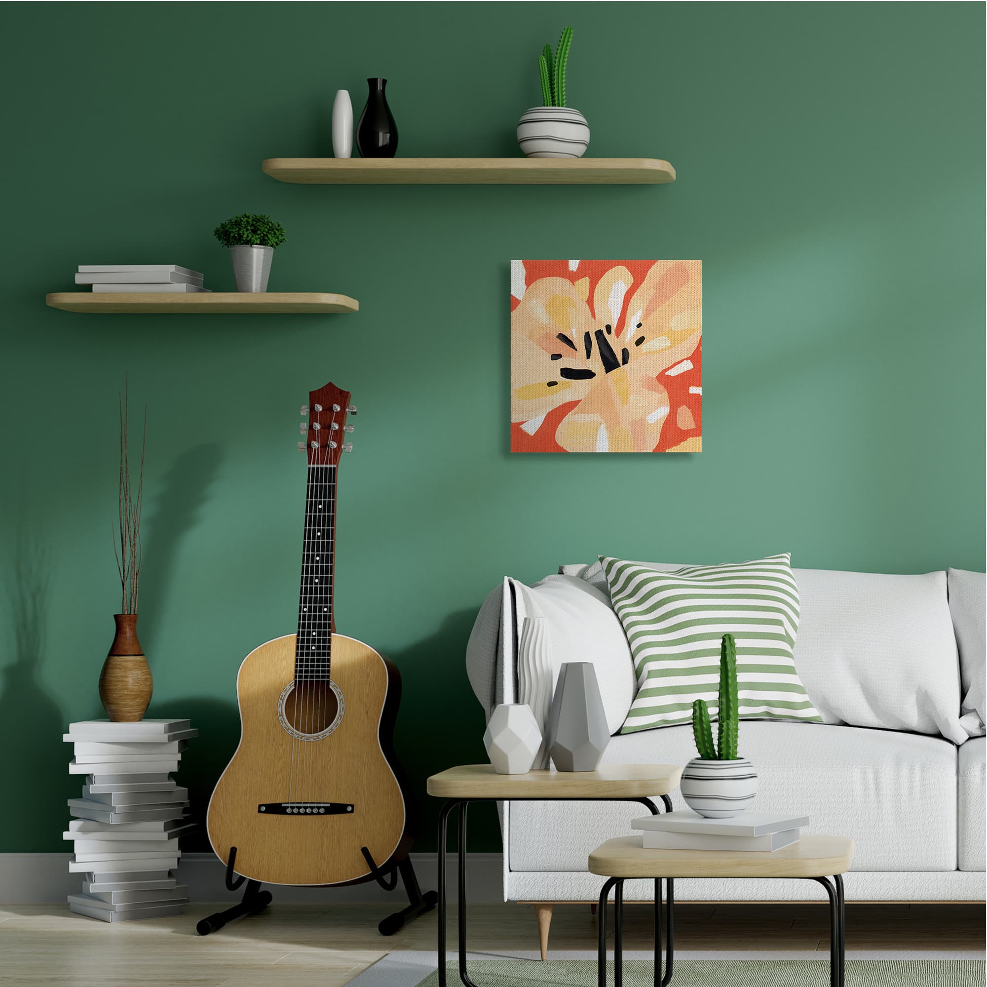 Stupell Industries Tropical Floral Abstract Canvas Wall Art