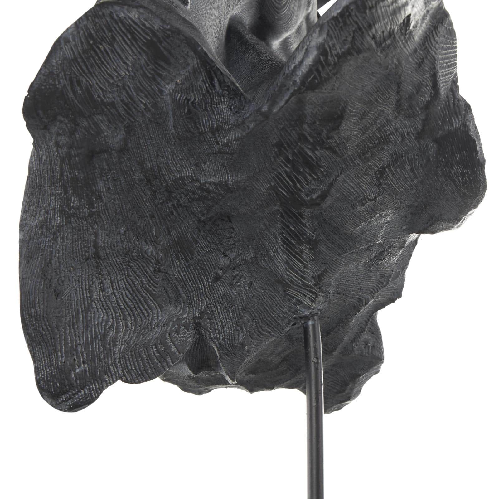 18.25" Black Resin Horse Bust Inspired Sculpture with Black Stand