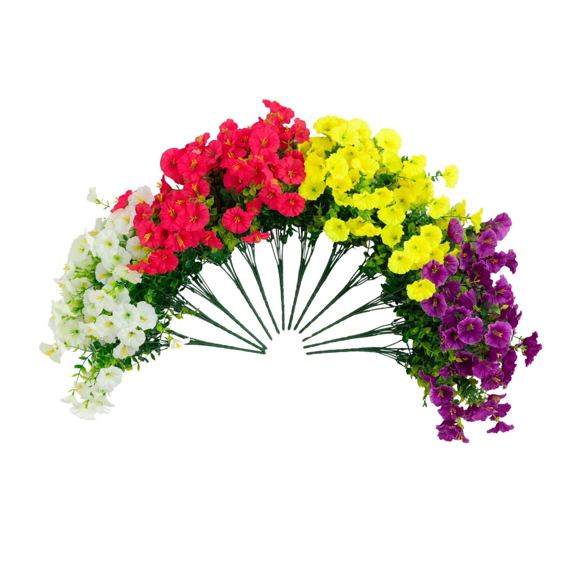 14" UV Resistant Artificial Morning Glory Bushes, 12ct.