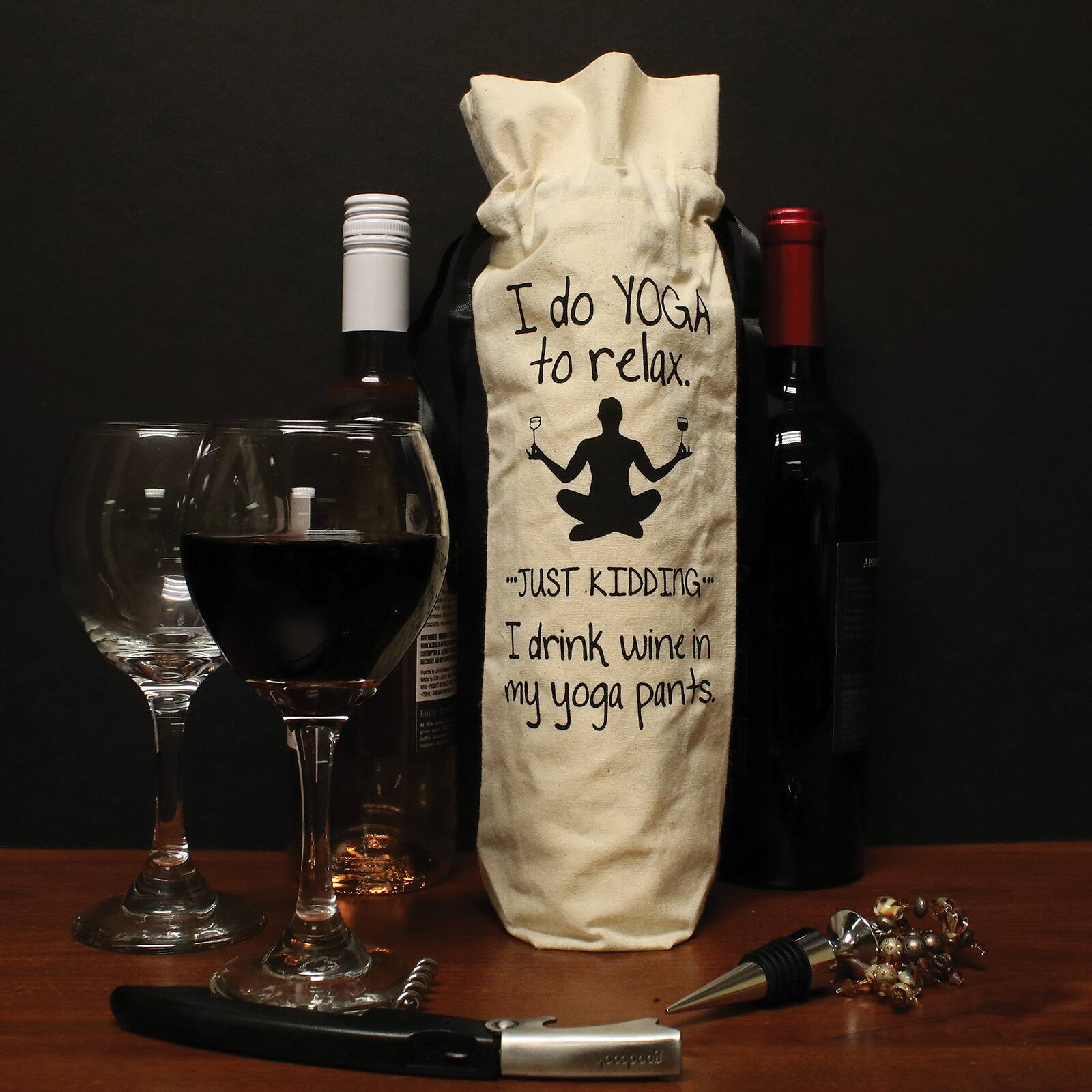 Personality Case™ Yoga Pants Canvas Wine Bag
