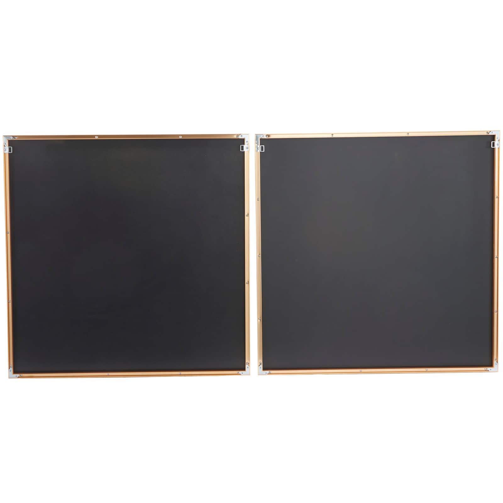 CosmoLiving by Cosmopolitan Gold Porcelain Scales Starburst Framed Wall Art with Gold Aluminum Frame Set of 2 32", 32"