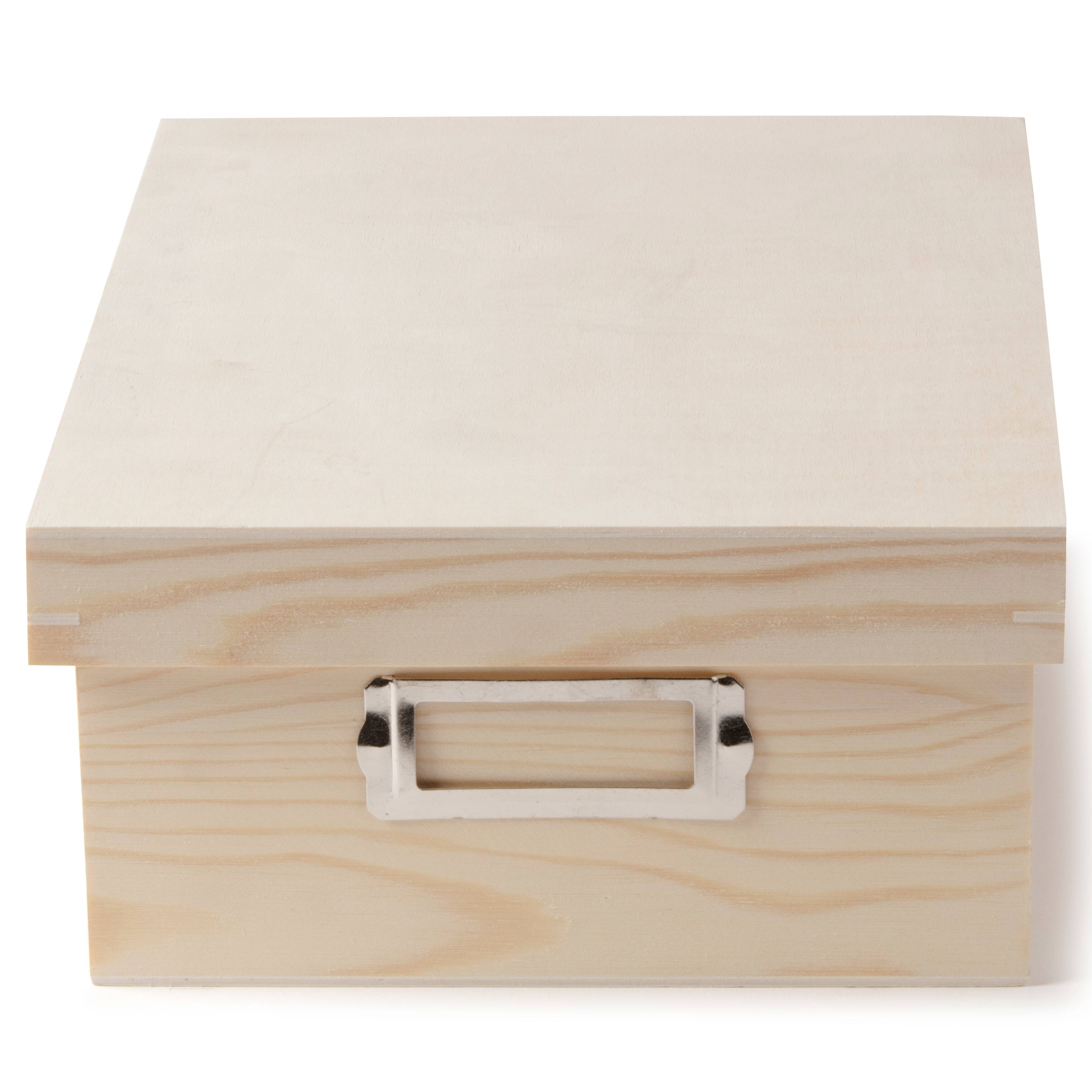 8 Pack: Wood Photo Box with Lid by Make Market®