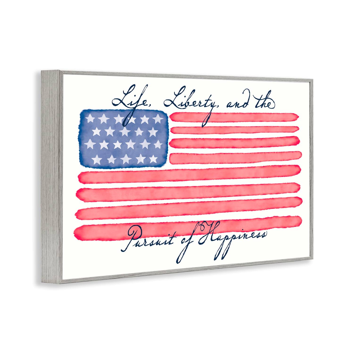 Stupell Industries All American Patriotic Phrase Framed Giclee Art