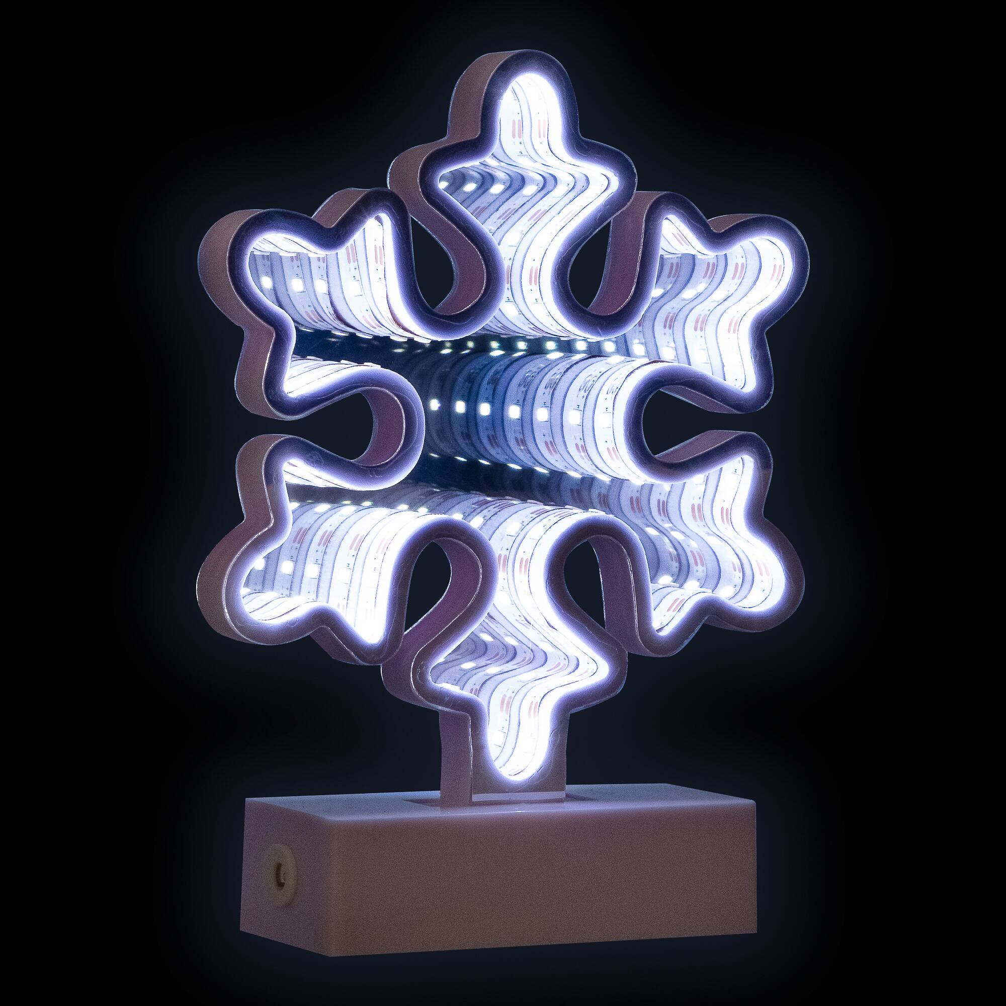 LED 3D Snowflake Christmas Infinity Mirror Light - 7.75"