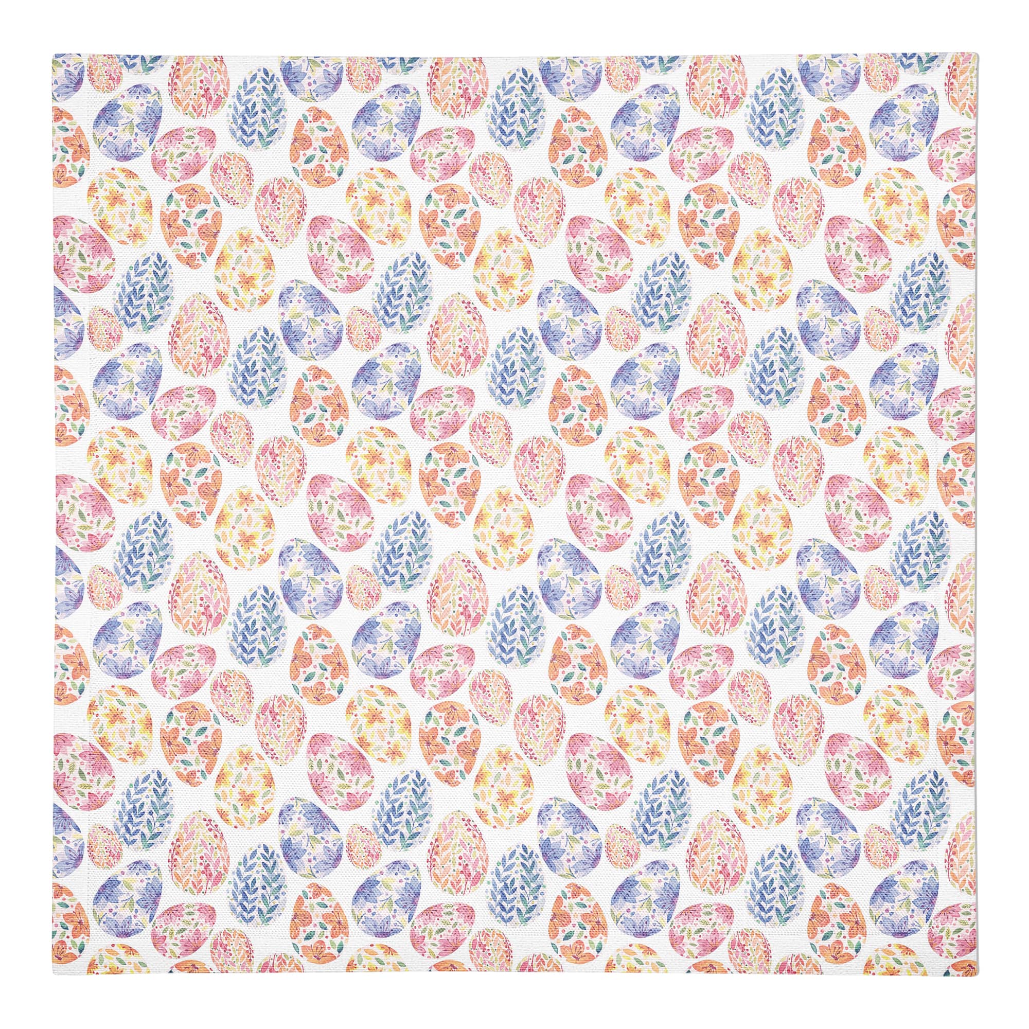 Colorful Floral Easter Eggs 10" x 10" Cotton Twill Napkin