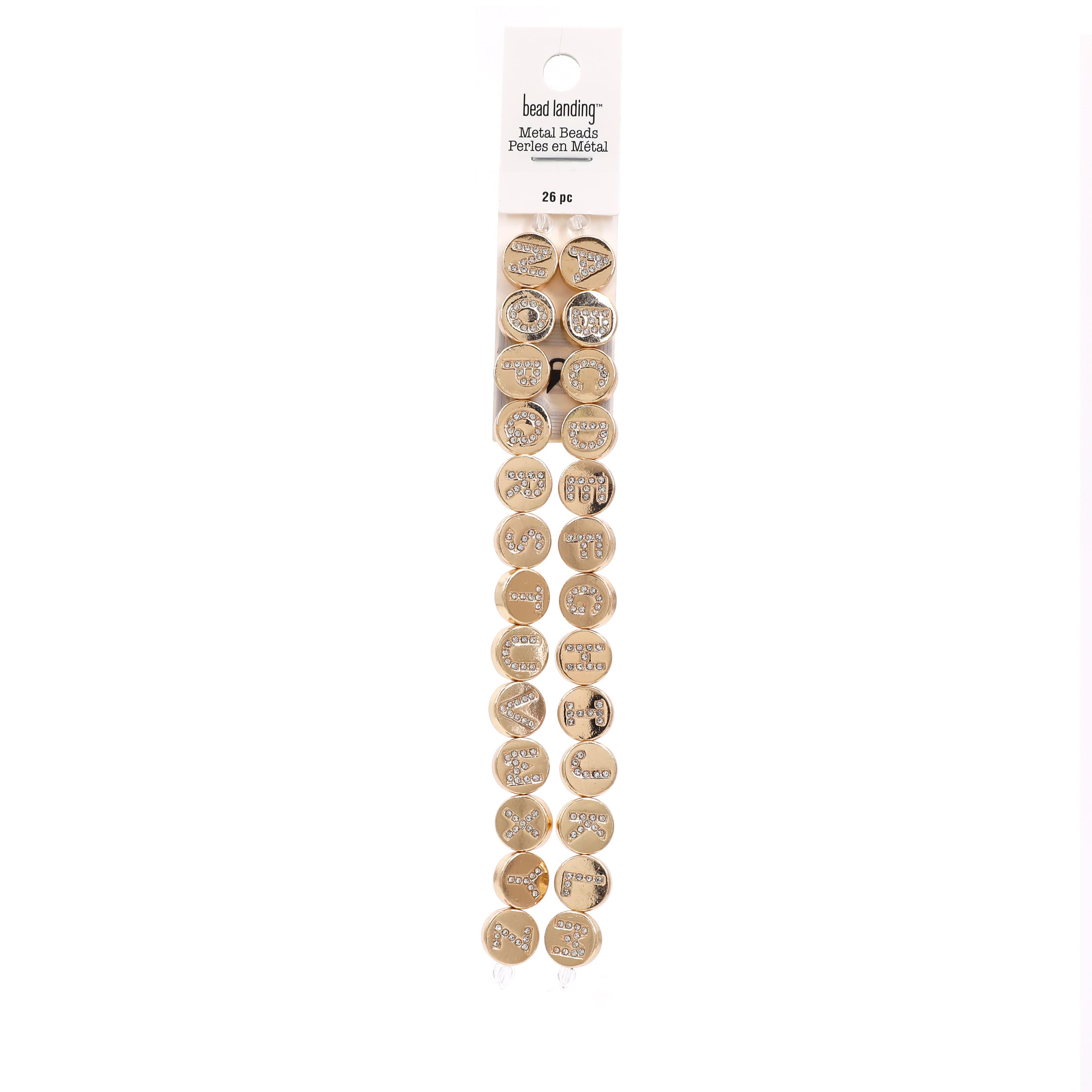 11.5mm Gold Alphabet Metal Beads by Bead Landing™