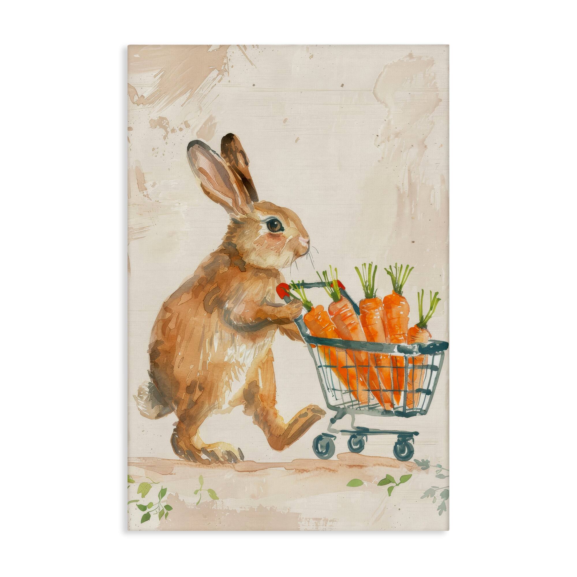 Stupell Industries Carrot Connoisseur Rabbit Canvas Wall Art
