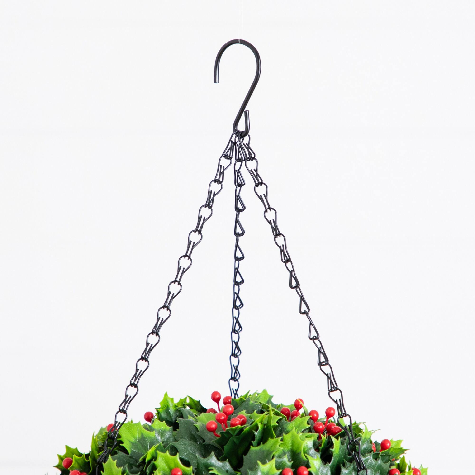 Nearly Natural UV Resistant Artificial Holly Berry Christmas Hanging Ball