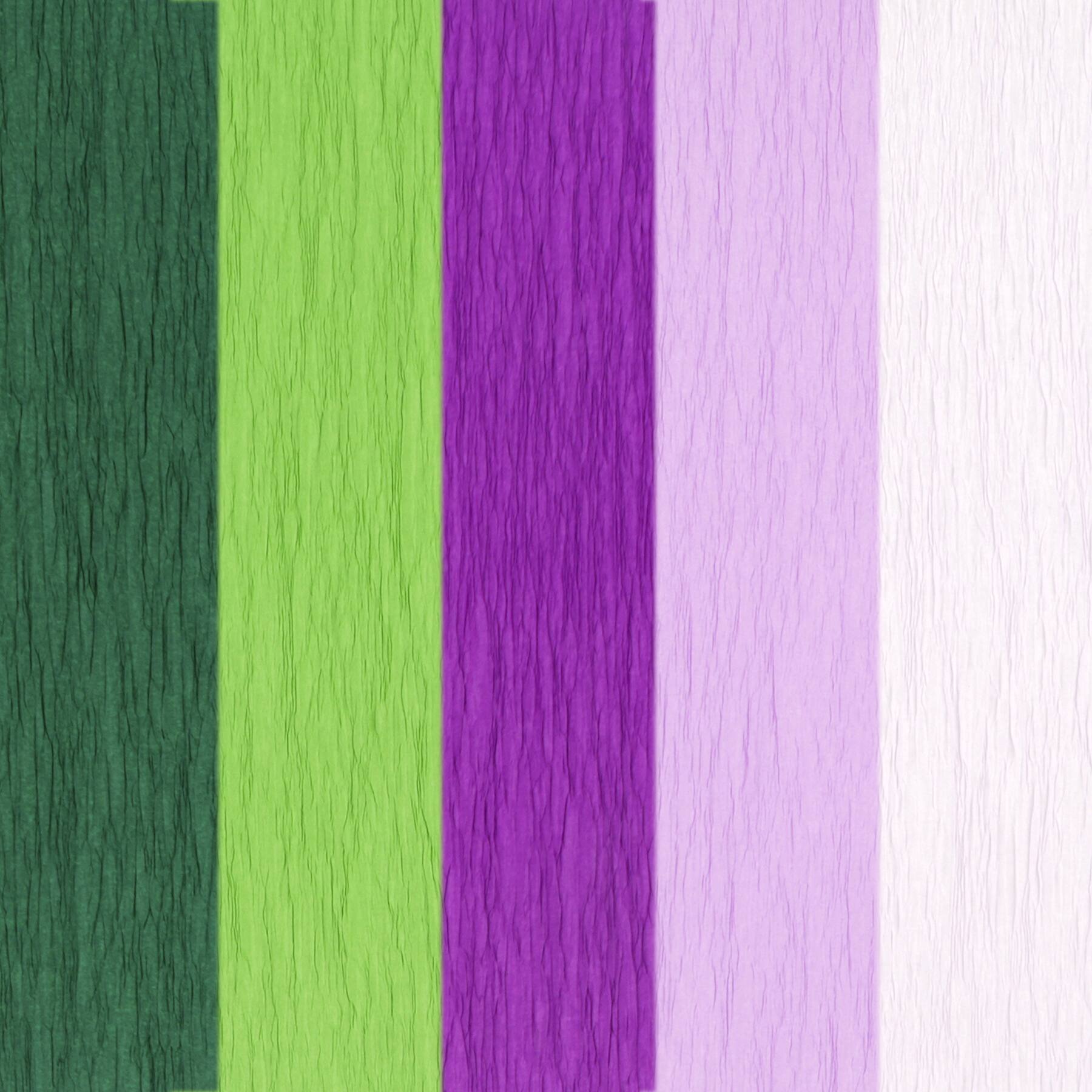 6 Packs: 25 ct. (150 total) 6" x 6.5" Greens & Purples Crepe Paper by Recollections™