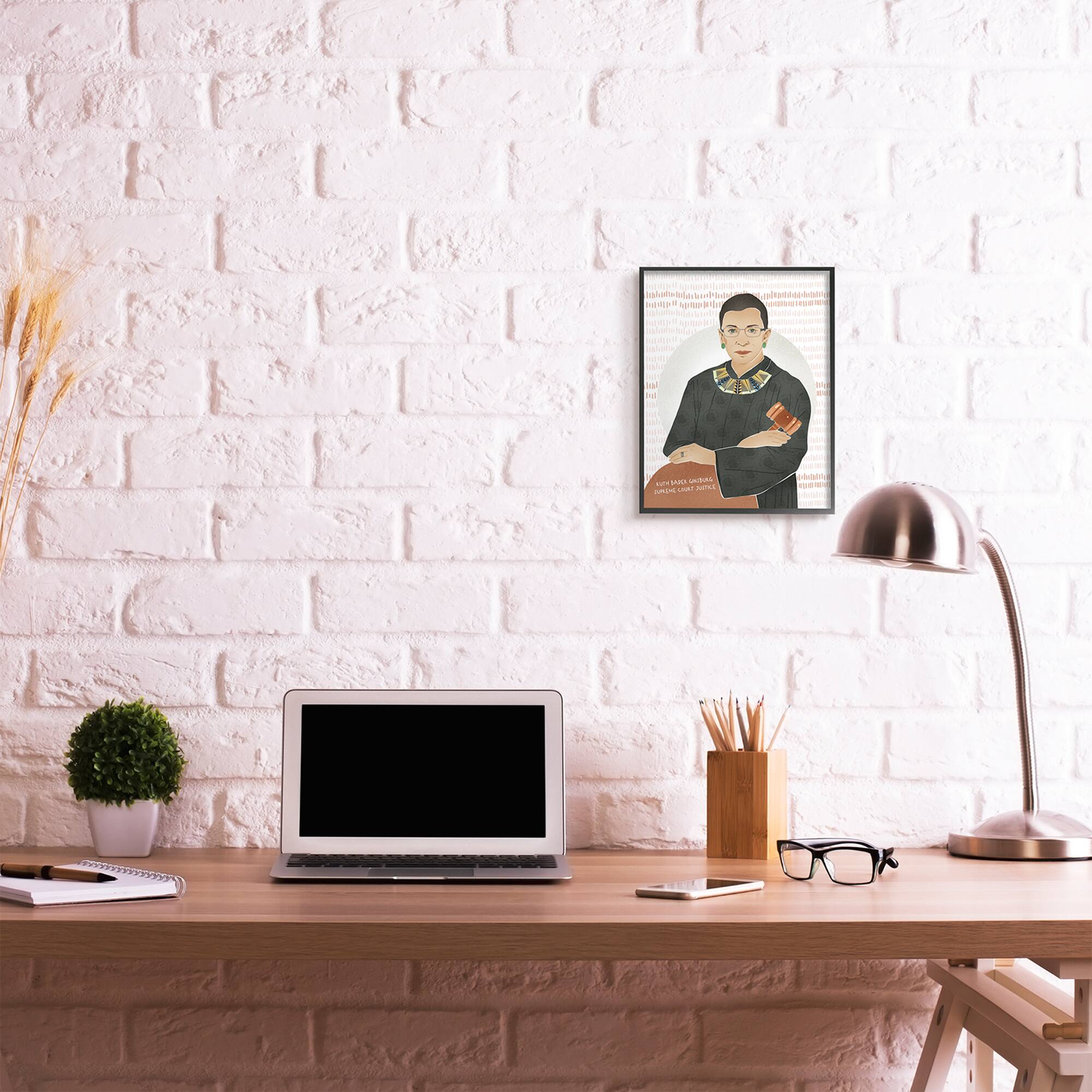 Stupell Industries Judge Ginsburg With Gavel Wall Art in Frame