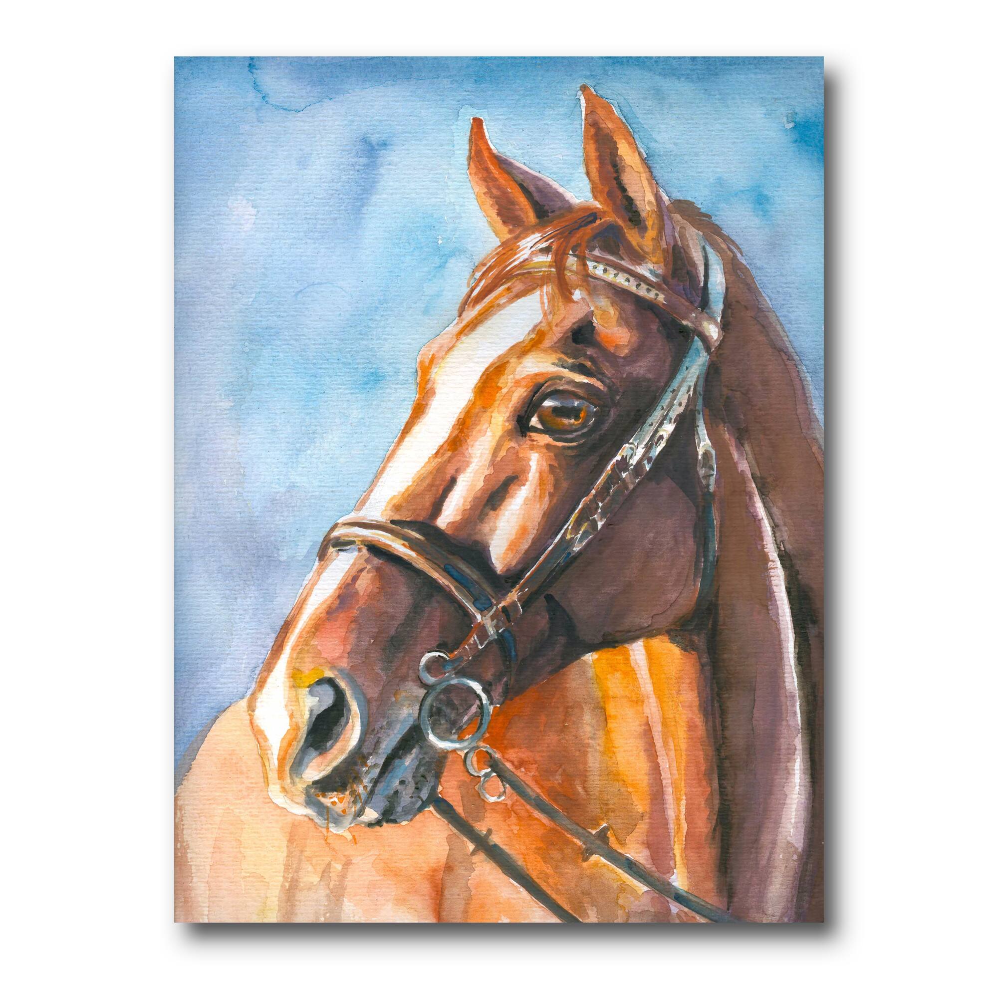 Designart - Portrait of A Brown Horse - Farmhouse Canvas Wall Art Print