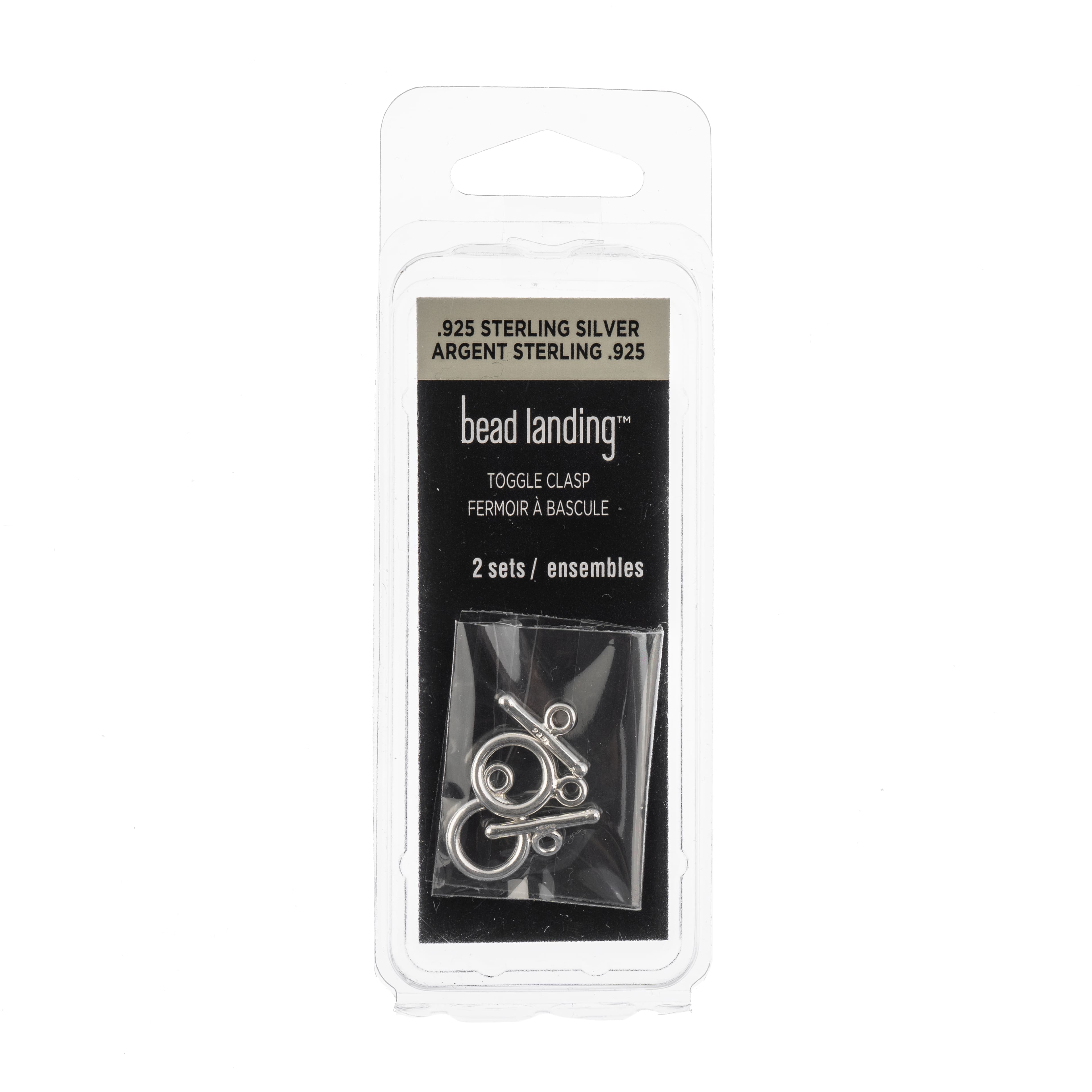 6 Packs: 2 ct. (12 total) 13mm Sterling Silver Round Toggle Clasps by Bead Landing™