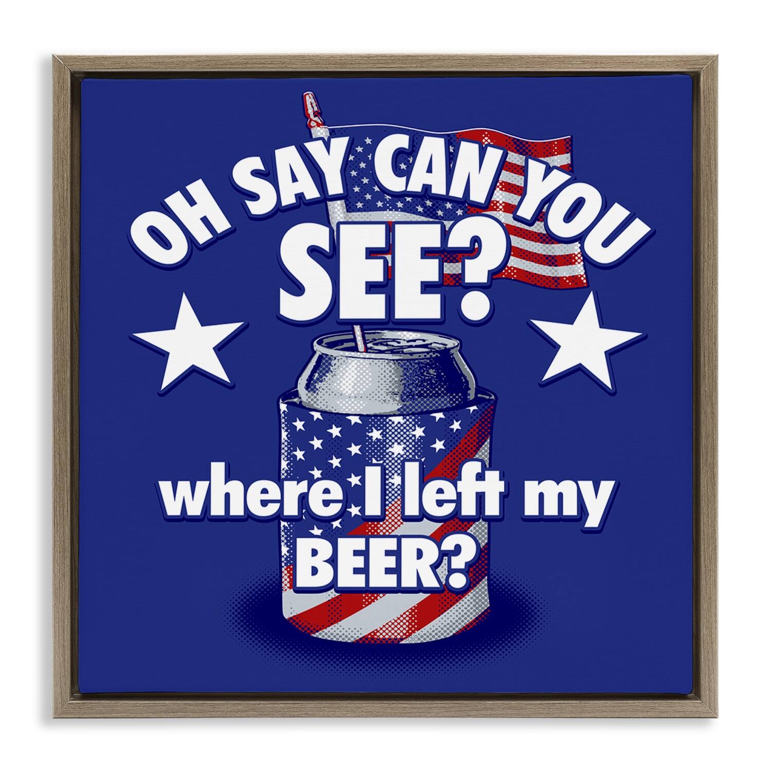 Stupell Industries Funny Patriotic Beer Floater Framed Art