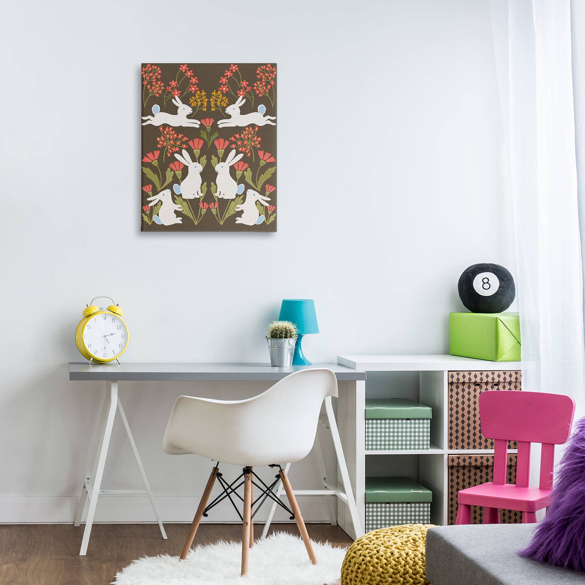 Stupell Industries Wild Spring Blooms & Rabbits Canvas Wall Art