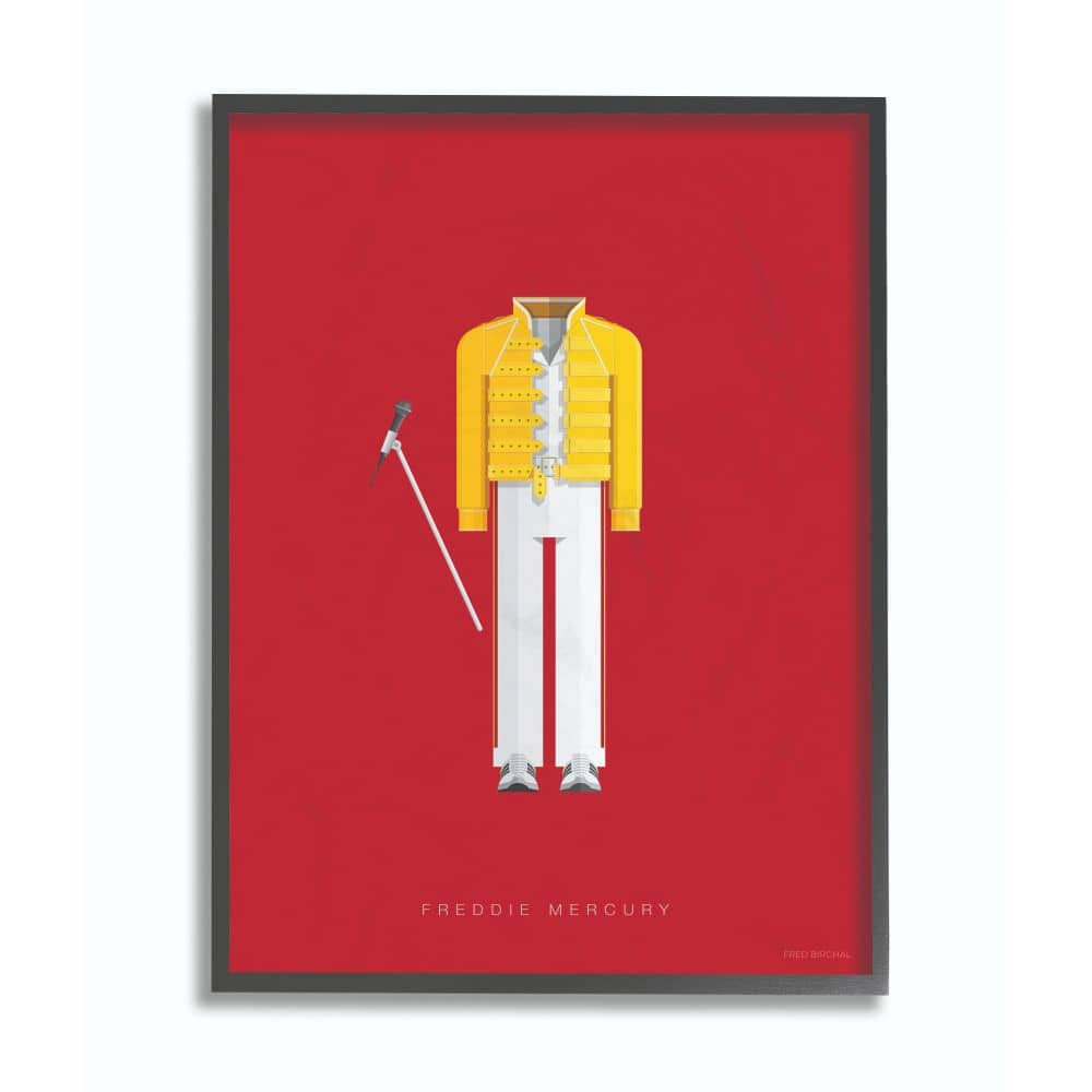 Stupell Industries Freddie Mercury Fashion Design Wall Accent with Black Frame