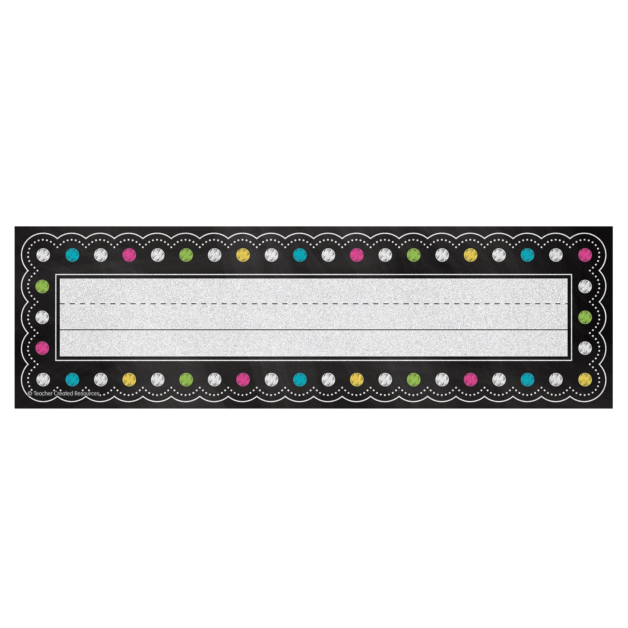 Teacher Created Resources® 3.5" x 11.5" Chalkboard Brights Flat Name Plates, 216ct.