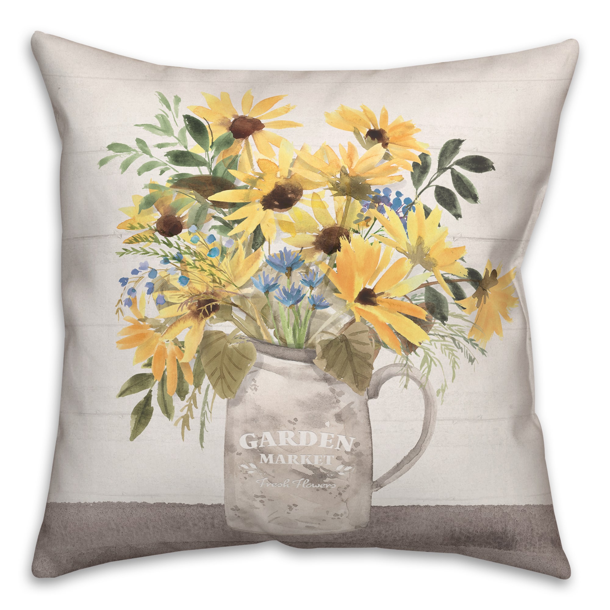 Pitcher Of Sunflower 18" x 18" Indoor/Outdoor Pillow