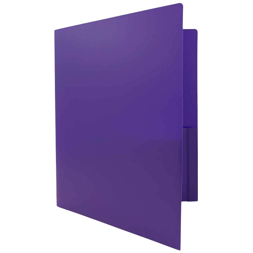 JAM Paper Heavy Duty Plastic 2-Pocket Folders, 6ct.