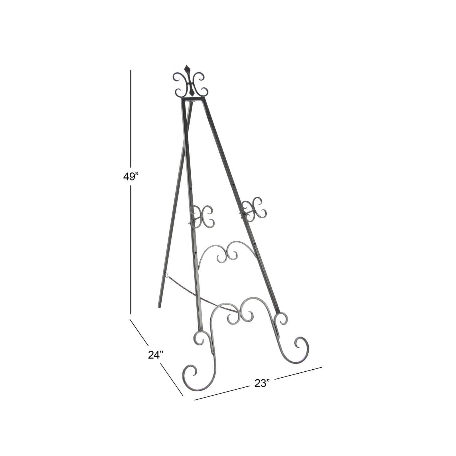 49'' Black Iron Traditional Easel