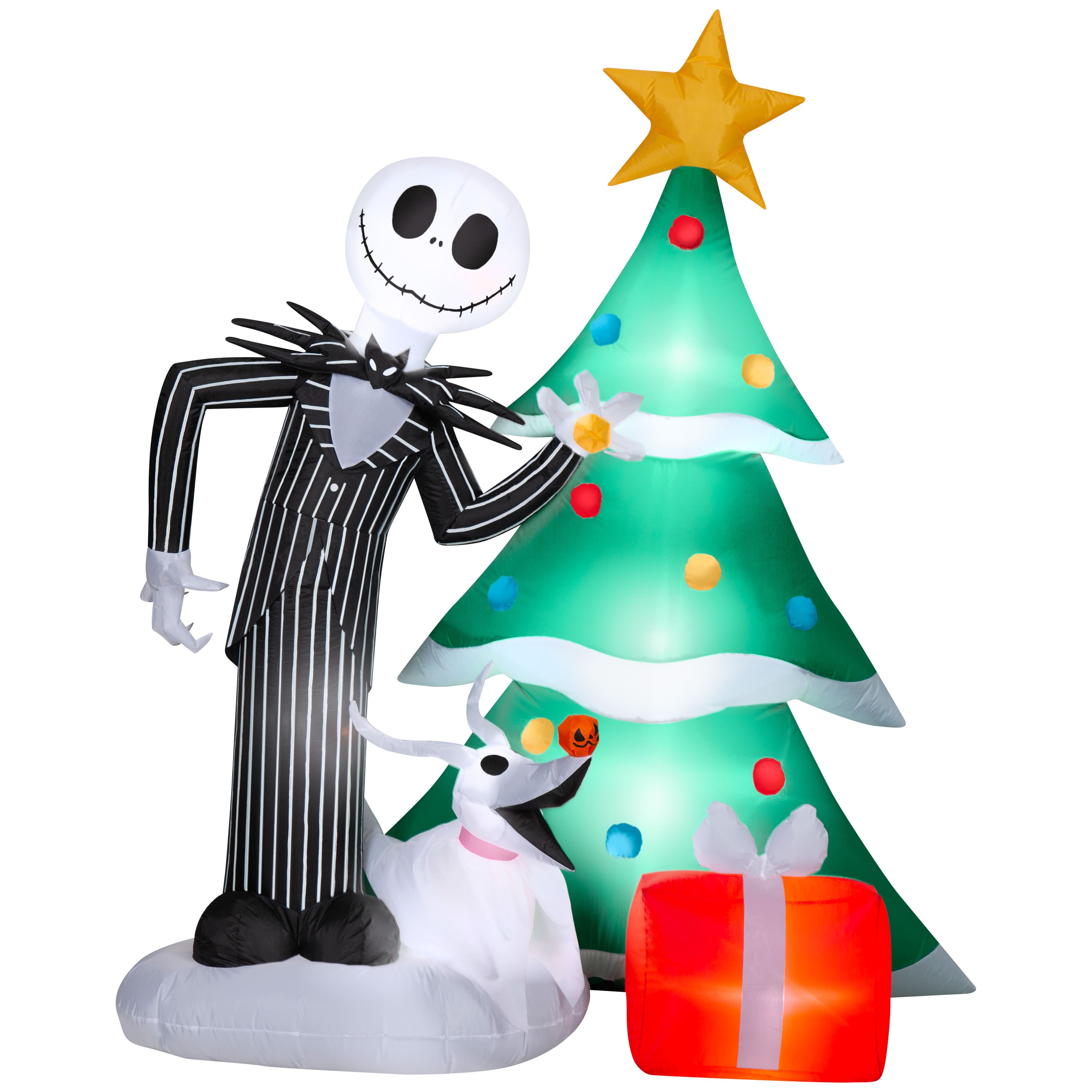 6ft. Airblown® Disney® Inflatable Jack & Zero Decorating Christmas Tree Light Décor