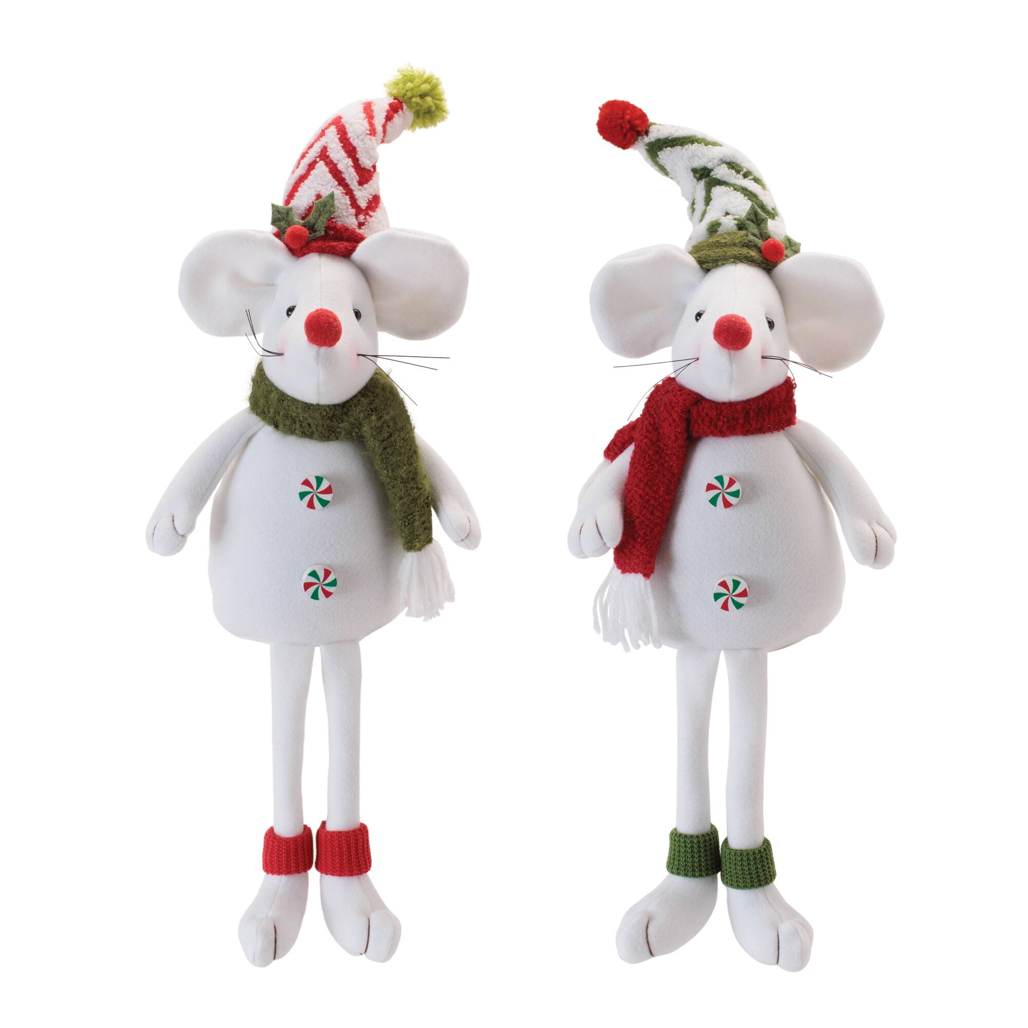 Melrose 19.5" Holiday Plush Mouse Figurines Set