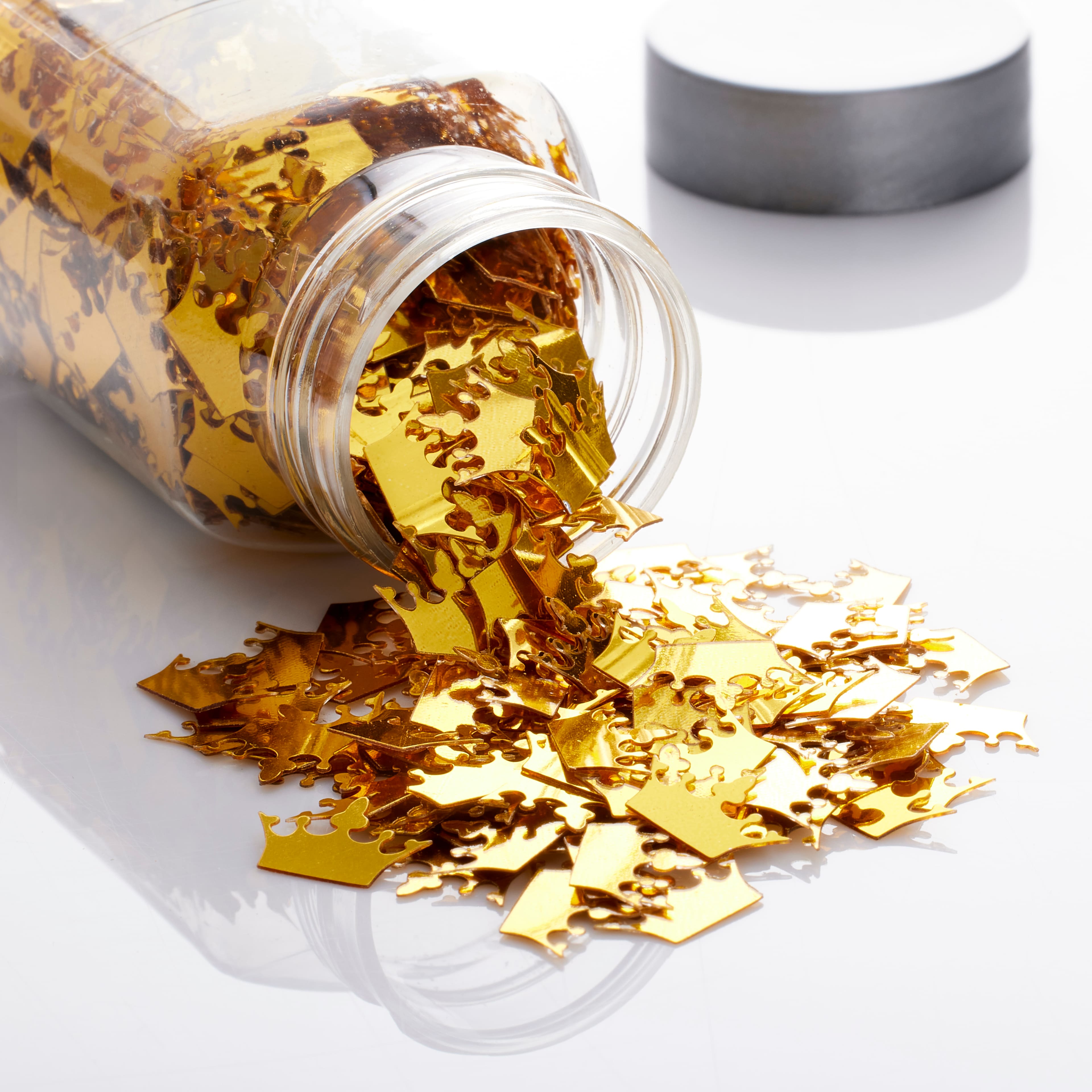 12 Pack: Gold Crown Polyester Glitter Shapes by Recollections™