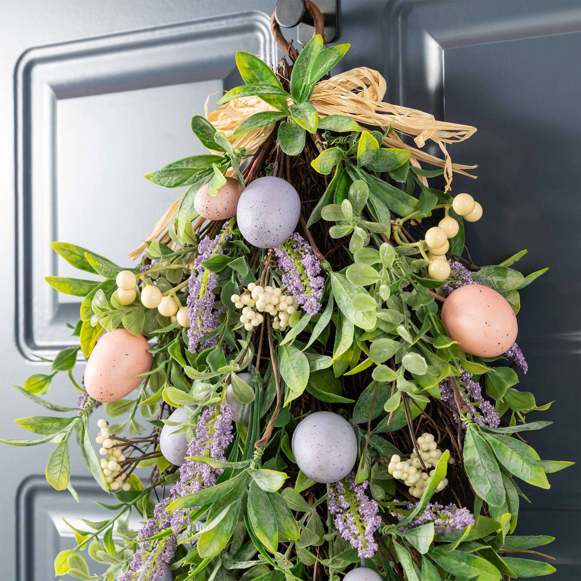 Glitzhome® 28" Easter Egg & Lavender Teardrop