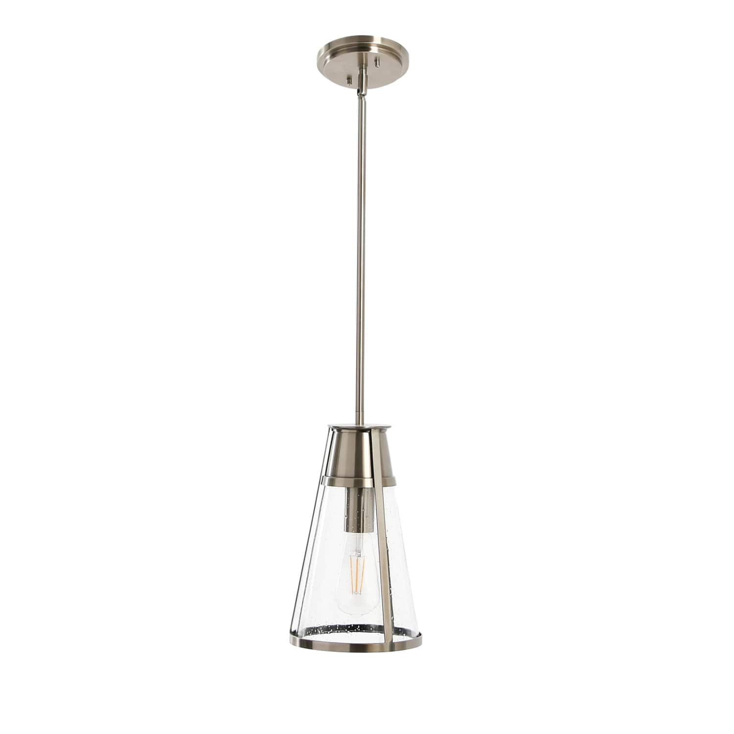 Hello Honey® Robert Stevenson Lighting Jaxon Metal & Seedy Glass Ceiling Light