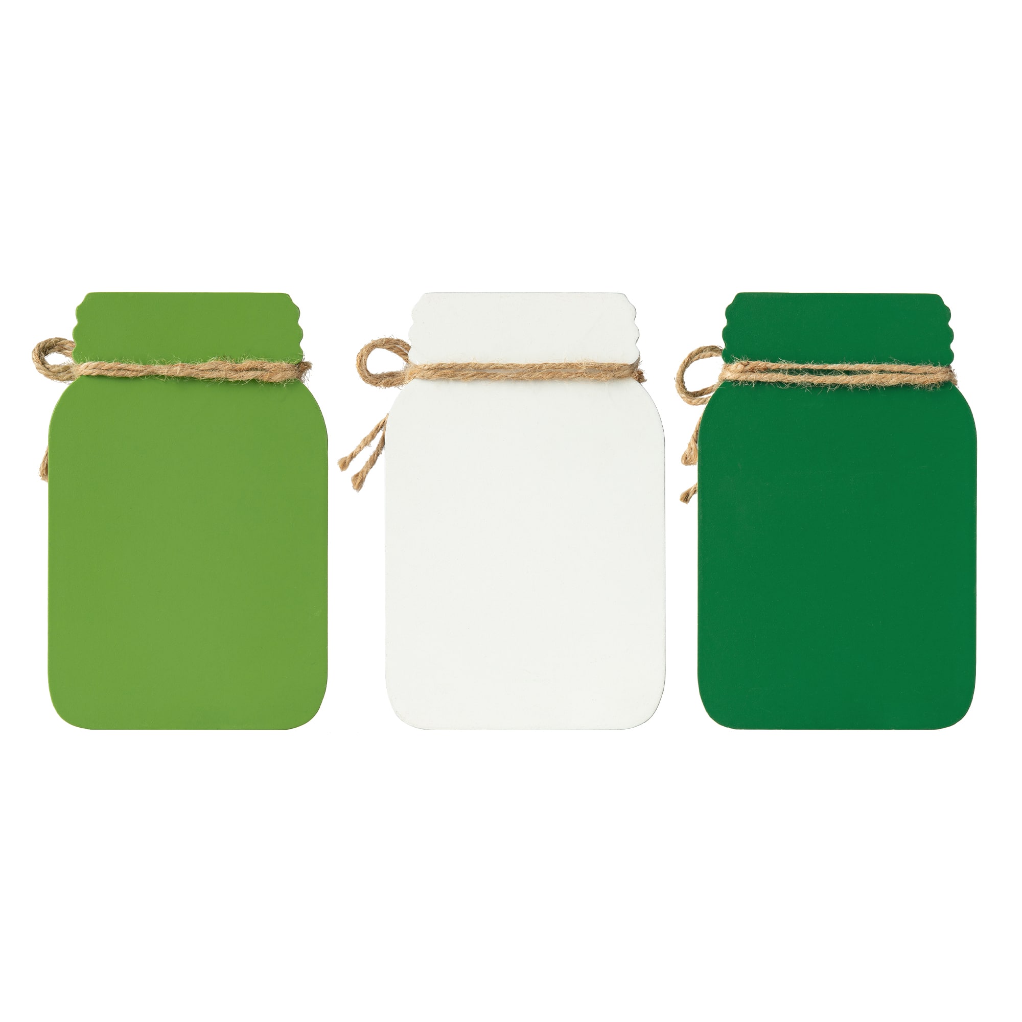 Glitzhome® 7" Set of 3 St. Patrick's Wooden Mason Jar Table decor