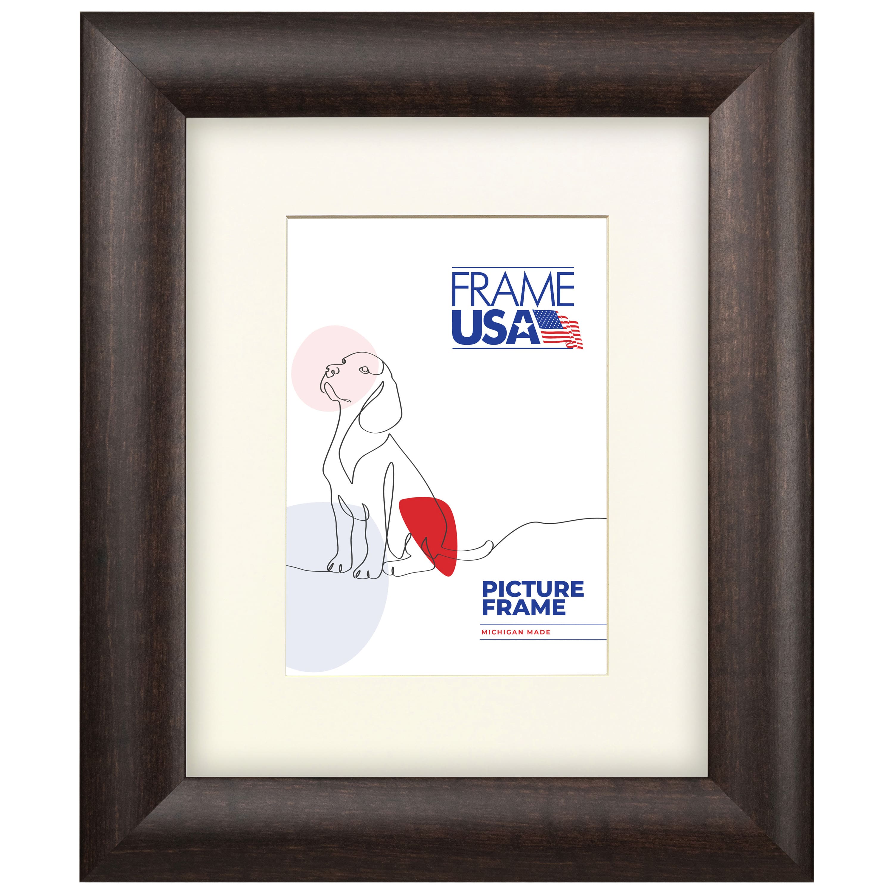 Frame USA Corporate Rounded Brazilian Walnut Single Image Picture Frame with Mat