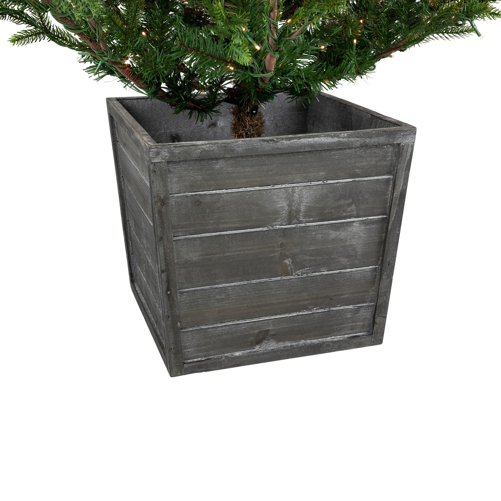 6ft. Pre-Lit Deluxe Russian Pine Artificial Christmas Tree in Planter, Warm White LED Lights
