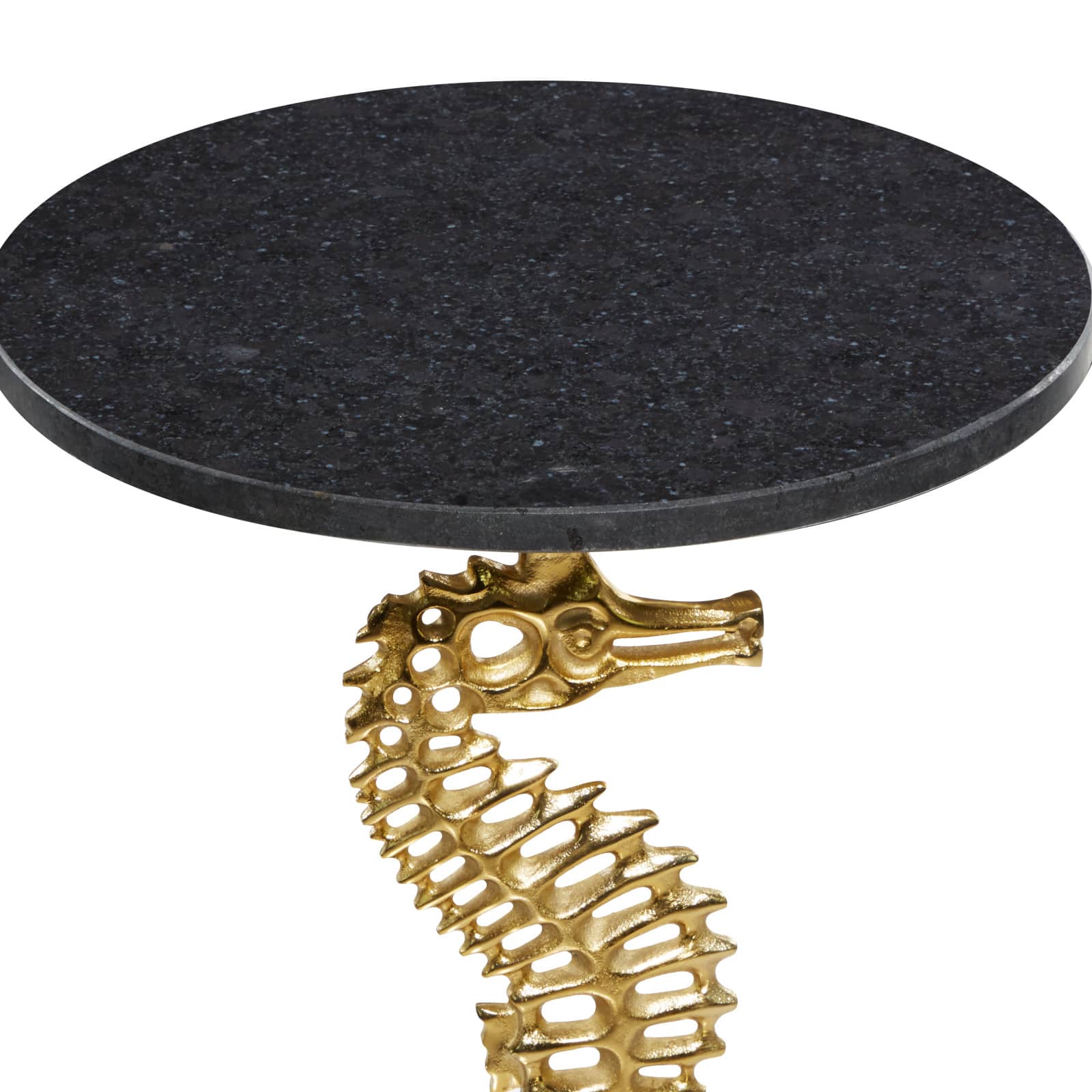 28" Gold Aluminum Coastal Accent Table