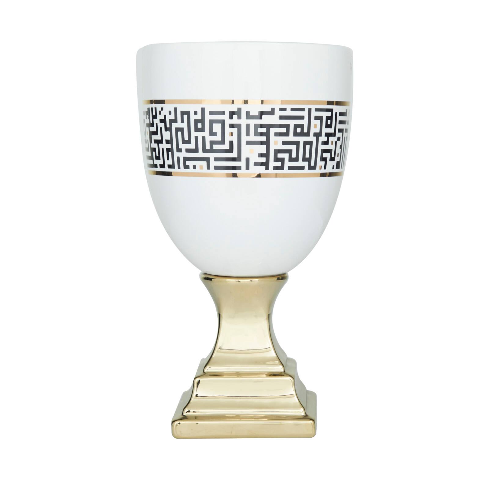 Gold Dolomite Glam Vase, 15" x 8" x 8"
