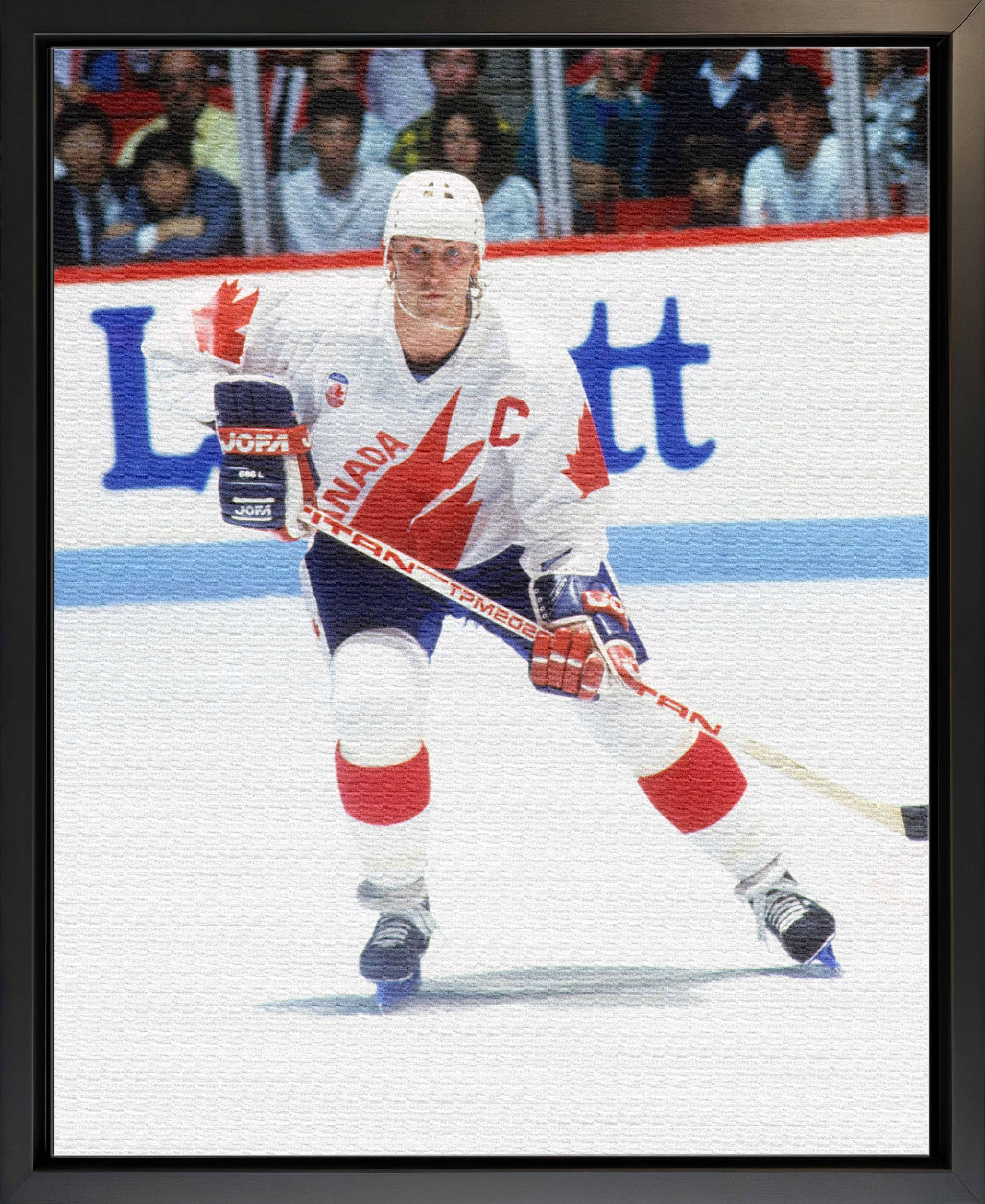 Wayne Gretzky Framed 16" x 20" Canvas Classic Series 1987 Canada Cup 18.5" x 22.5"